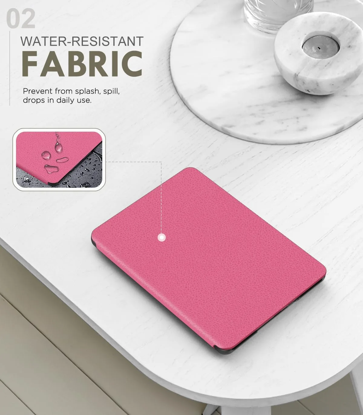 Moko Case for 7" Kindle Paperwhite 12th Gen 2024/Colorsoft, Raspberry