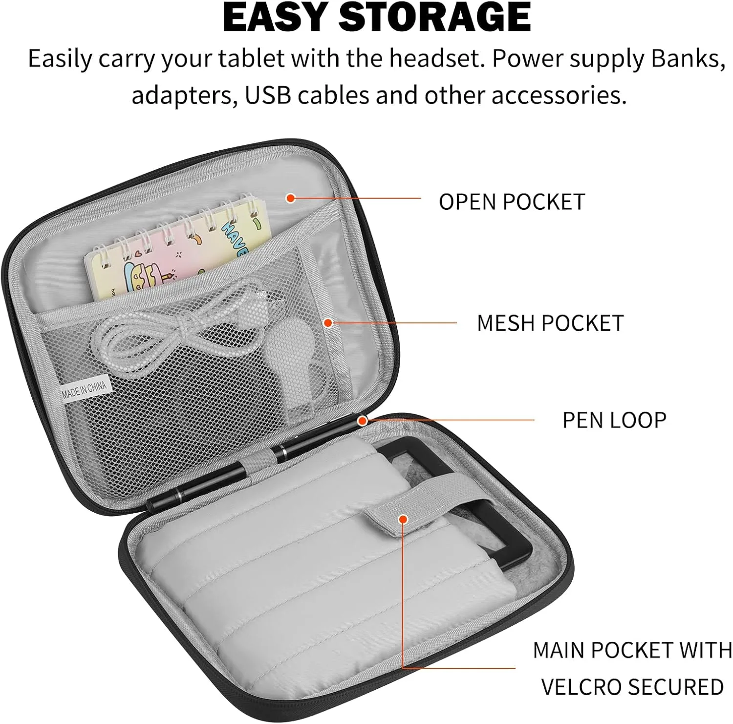HoYiXi Universal Sleeve Bag for 6",6.8",7" Kindle Paperwhite/Colorsoft 2024-2012 Compatible with 6"-6.8" All-new Kindle/Kobo/Tolino/Sony,6" EReader with Anti-Drop Protective Cover,Black