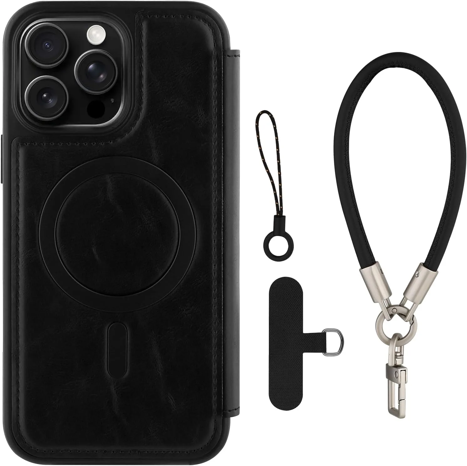 Wallet Phone Case Crafted for iPhone 16 Pro Black