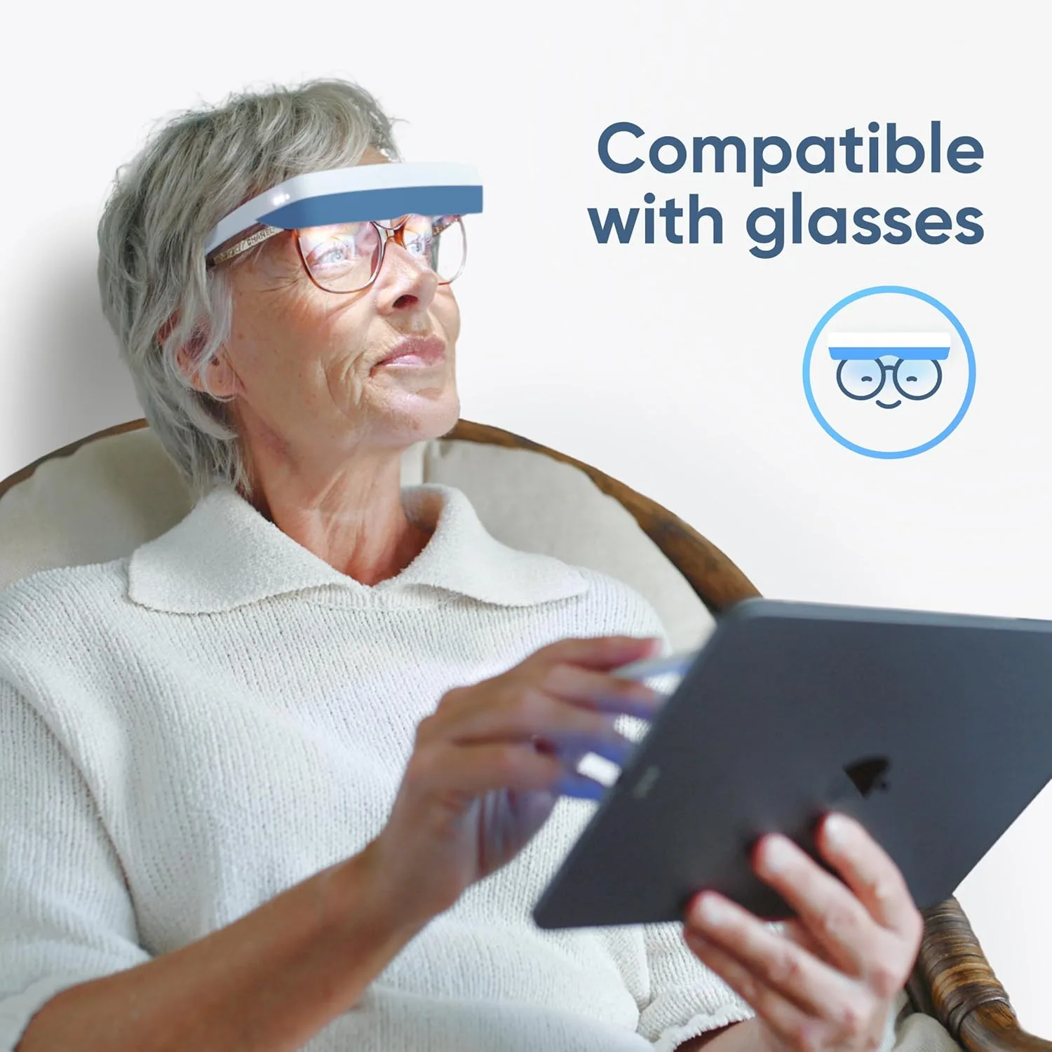 luminette 3 Light Therapy Glasses - Wearable Light Therapy Lamp - Natural Relief for Sleep Problems, Seasonal Mood Disorders & Jet lag - Portable Daylight Lamp (Blue)