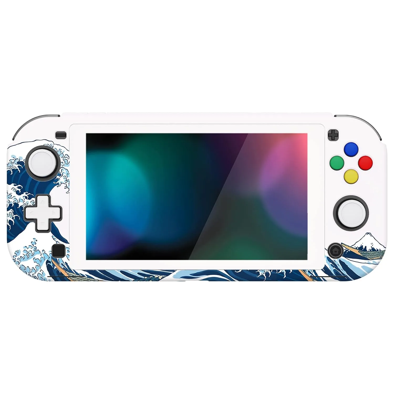 PlayVital ZealProtect Protective Case for Nintendo Switch Lite, Hard Shell Ergonomic Grip Cover for Nintendo Switch Lite w/Screen Protector & Thumb Grips & Button Caps - The Great Wave off Kanagawa