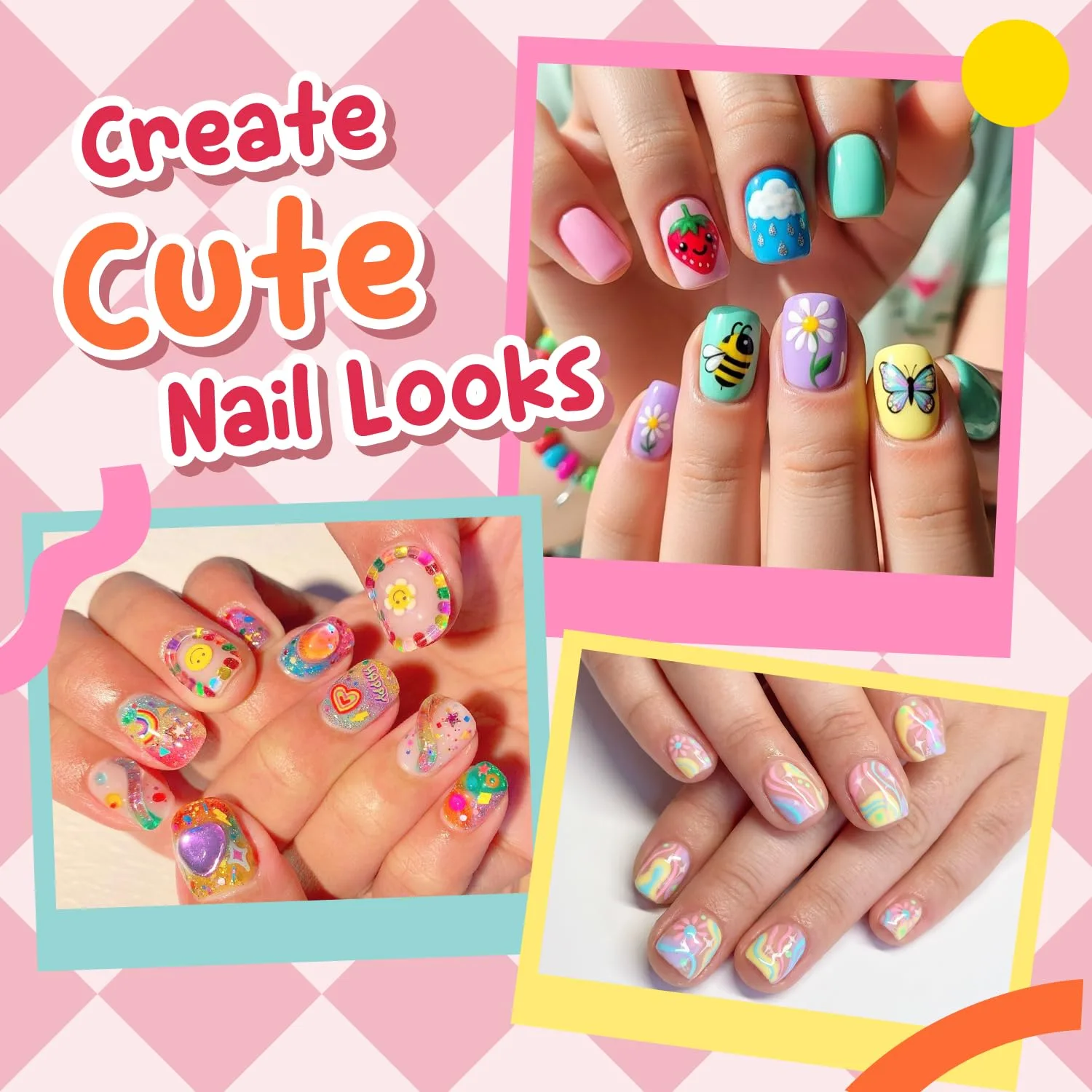 Modelones Extra Short Square Nail Tips Kids, Clear Soft Small Nail Press On
