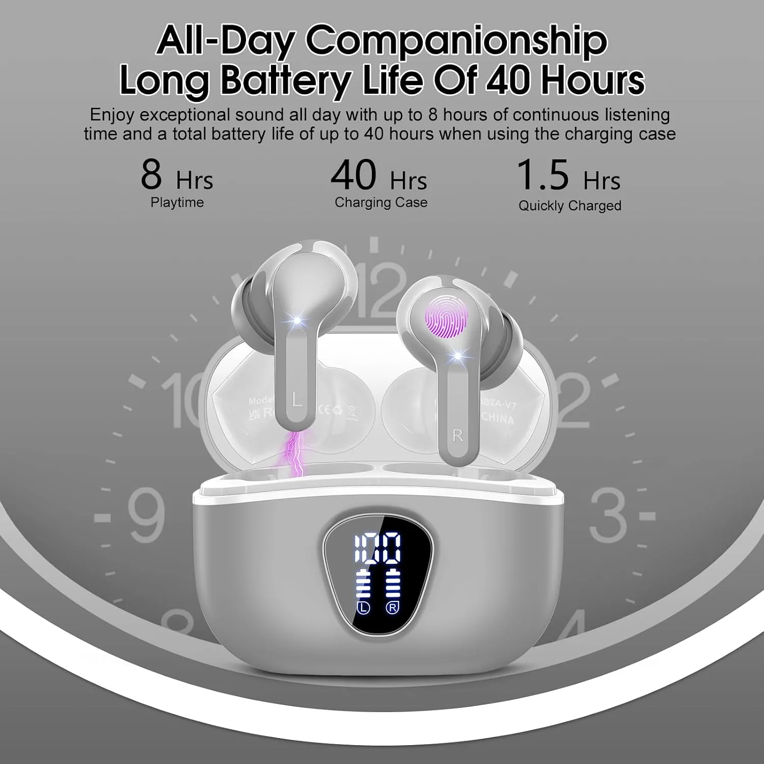 Wireless Earbuds, Bluetooth 5.4 Headphones HiFi Stereo, Bluetooth Earbuds