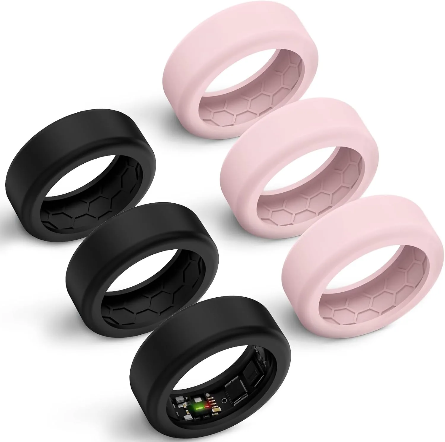 6 Pack Anti-Scratch Silicone Covers Fits 7mm and 8mm Smart Rings, 7MM Protector for RingConn 3/2/2 Air/Samsung Galaxy Ring, 8MM Protector for Oura Gen 4/3/Ultrahuman Ring