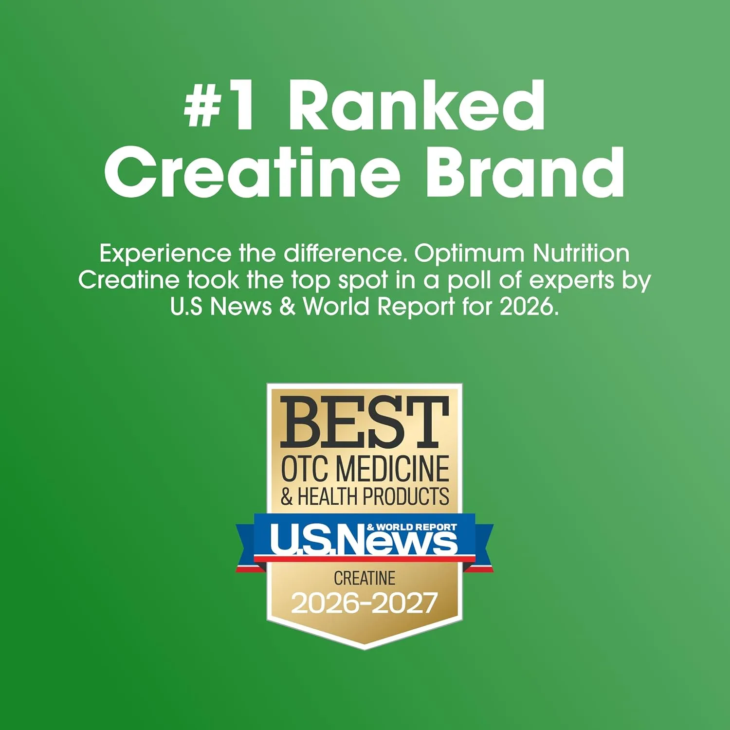 Optimum Nutrition Creatine Monohydrate Powder, Unflavored, 240 Servings