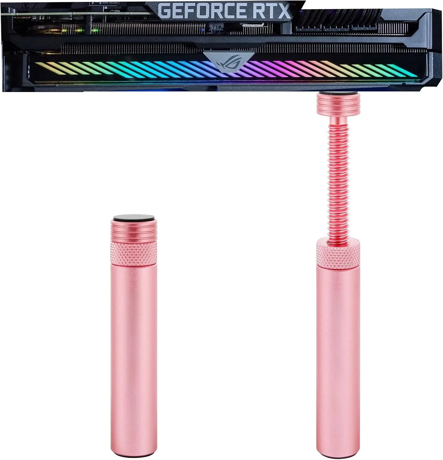 Soporte para GPU Aivalas ajustable con base magnética color rosa