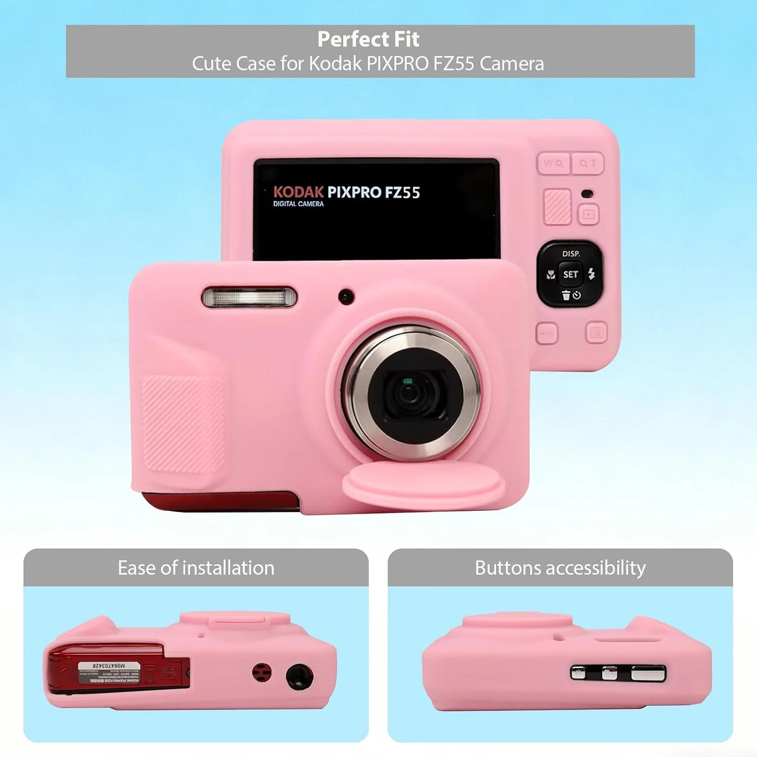 Case for Kodak PIXPRO FZ55 Camera, Kodak FZ55 Accessories - Pink