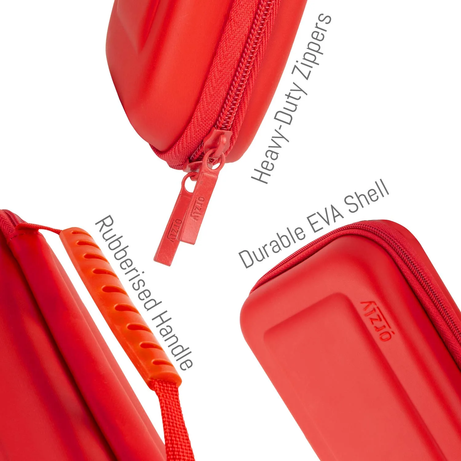 Orzly Carrying case for Switch OLED and Switch Console - Red Protective Hard Portable Travel case Shell Pouch for Switch Console & Accessories