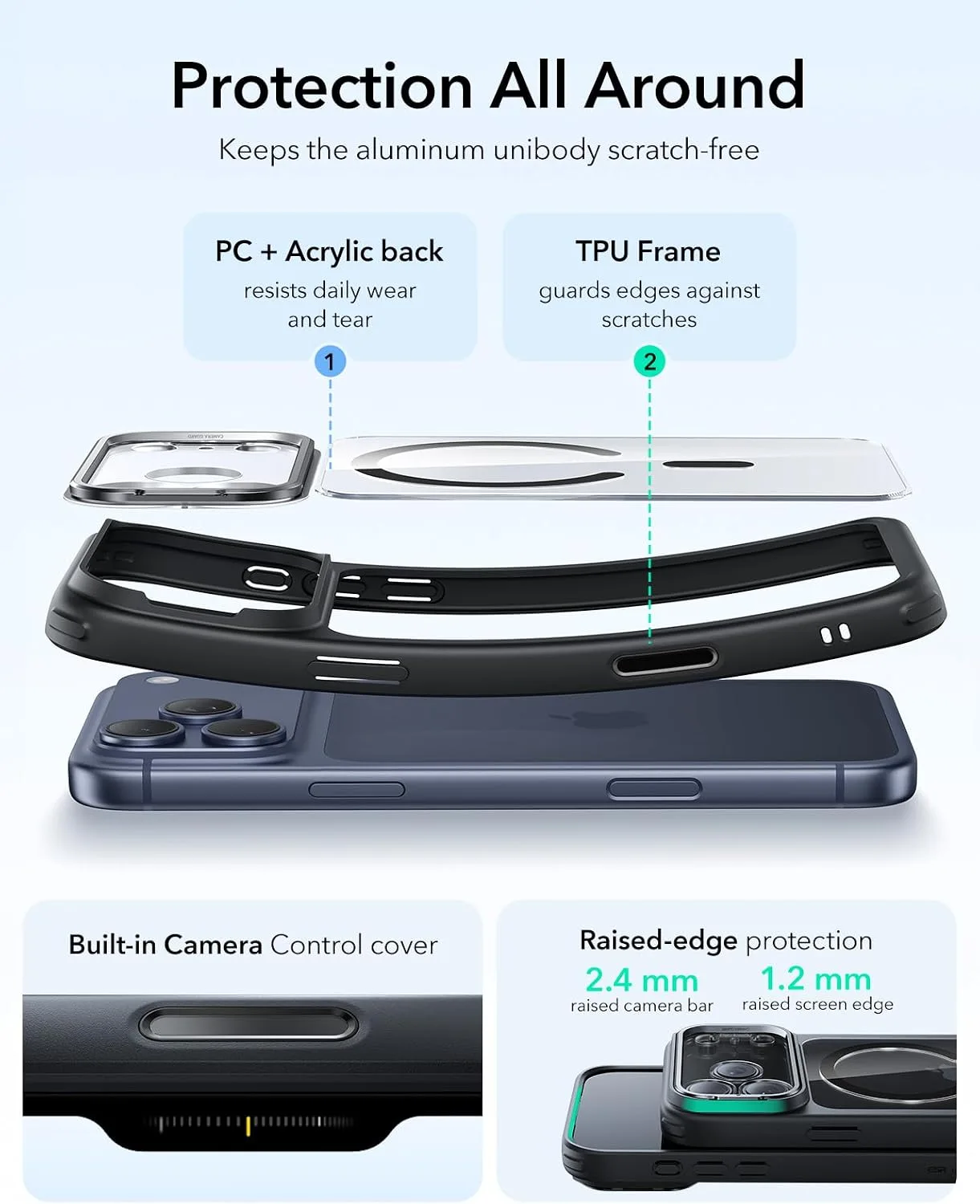 ESR Classic Hybrid for iPhone 18 Pro Max/17 Pro Max Case with Flex Stand