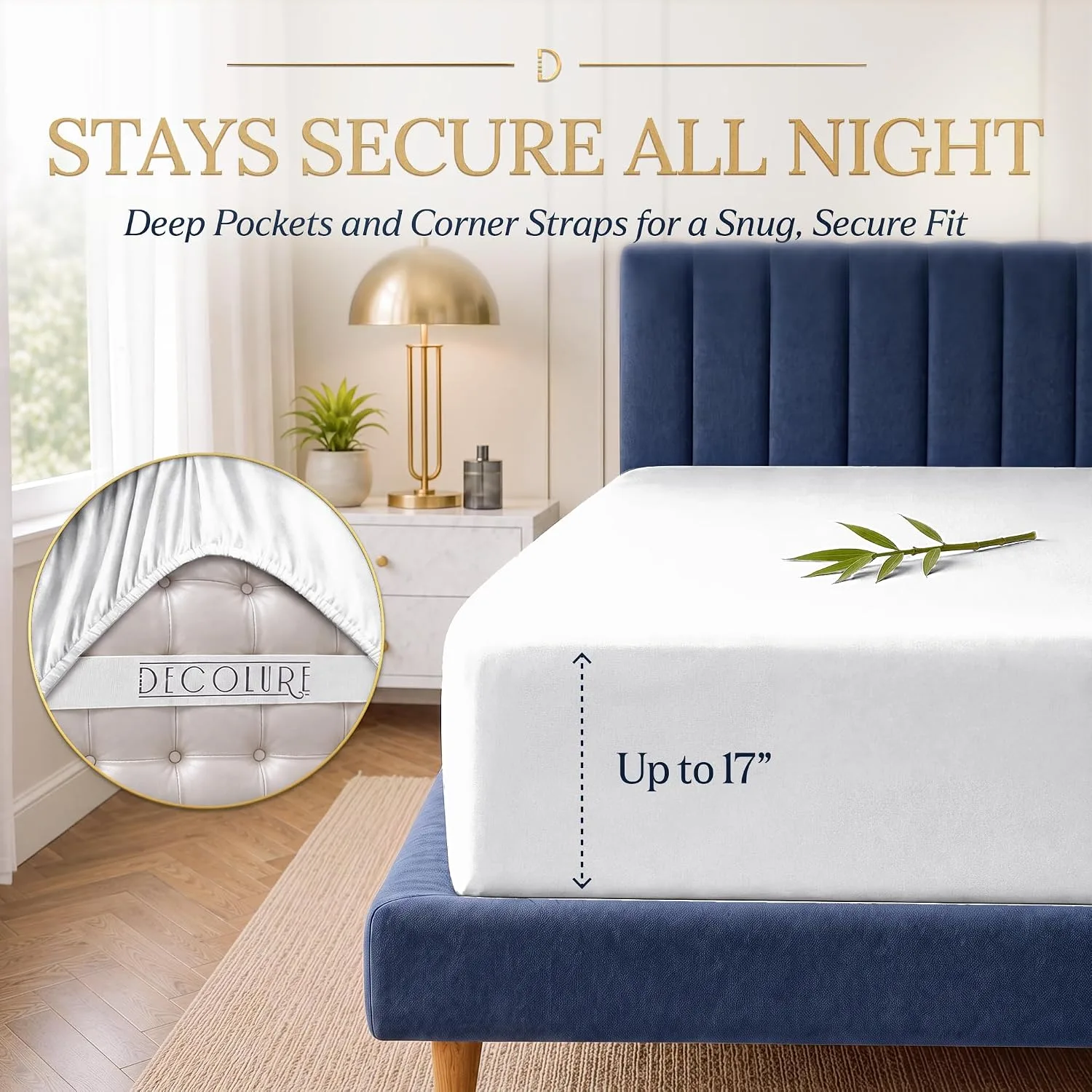 DECOLURE 100% Viscose from Bamboo Sheets Twin Size | 3 Pc Cooling Bed Set