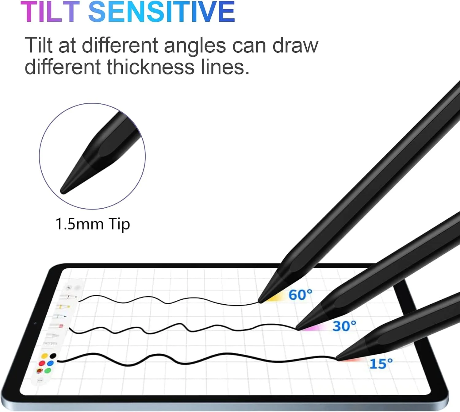 COO Stylus Pen for iPad Pro Air Mini 2018-2024, Palm Rejection Fast Charge