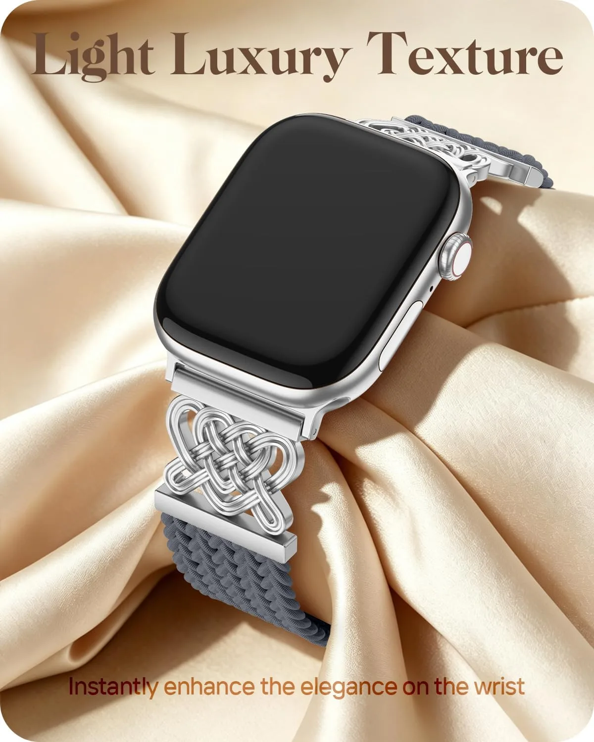 Braided Stretchy Band for Apple Watch Bands for Women 38mm 40mm 41mm 42mm