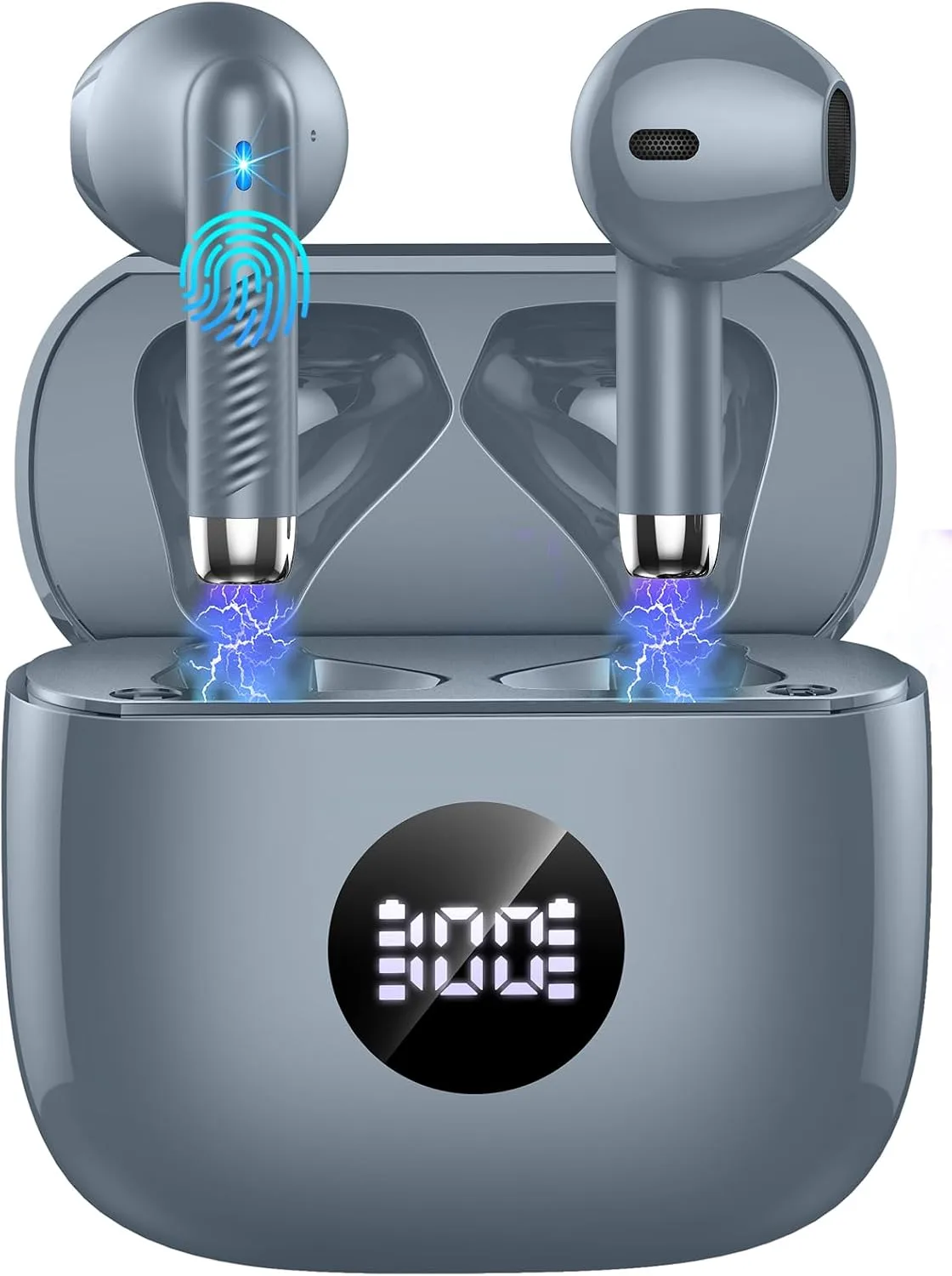 Wireless Earbuds, Bluetooth 5.4 Ear Buds, LED Power Display, 6D Bass Stereo