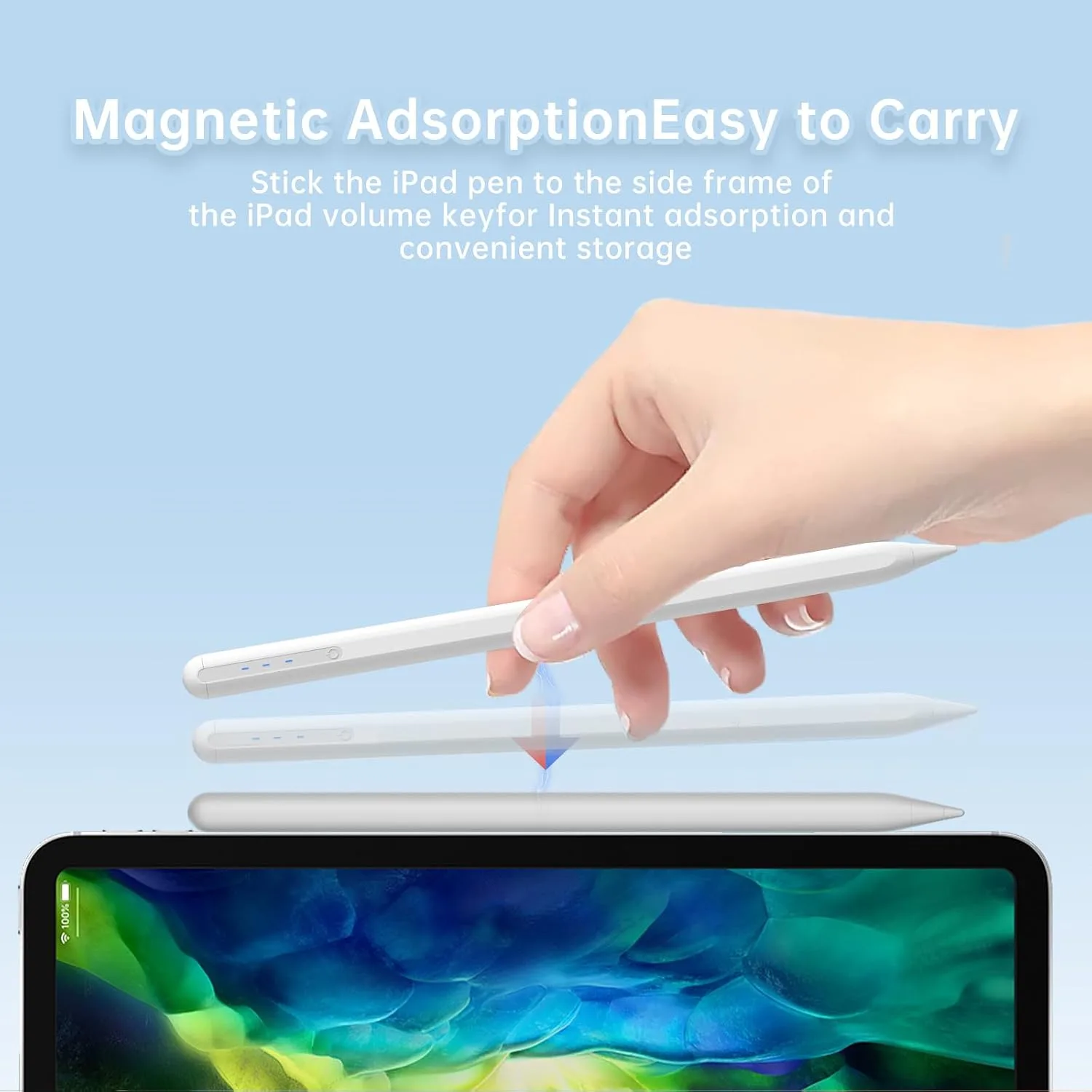 iPad Apple Pencil 9th&10th Generation, Stylus Pen for, Palm Rejection