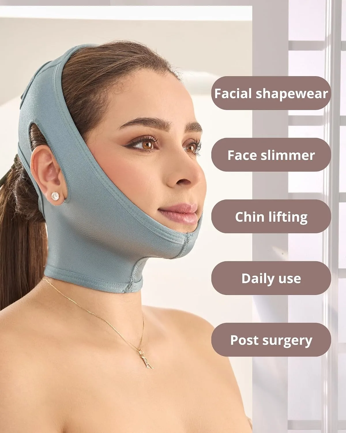 Shape Concept Chin Strap Support Band Neck Bandage Face Chin Medium Compression