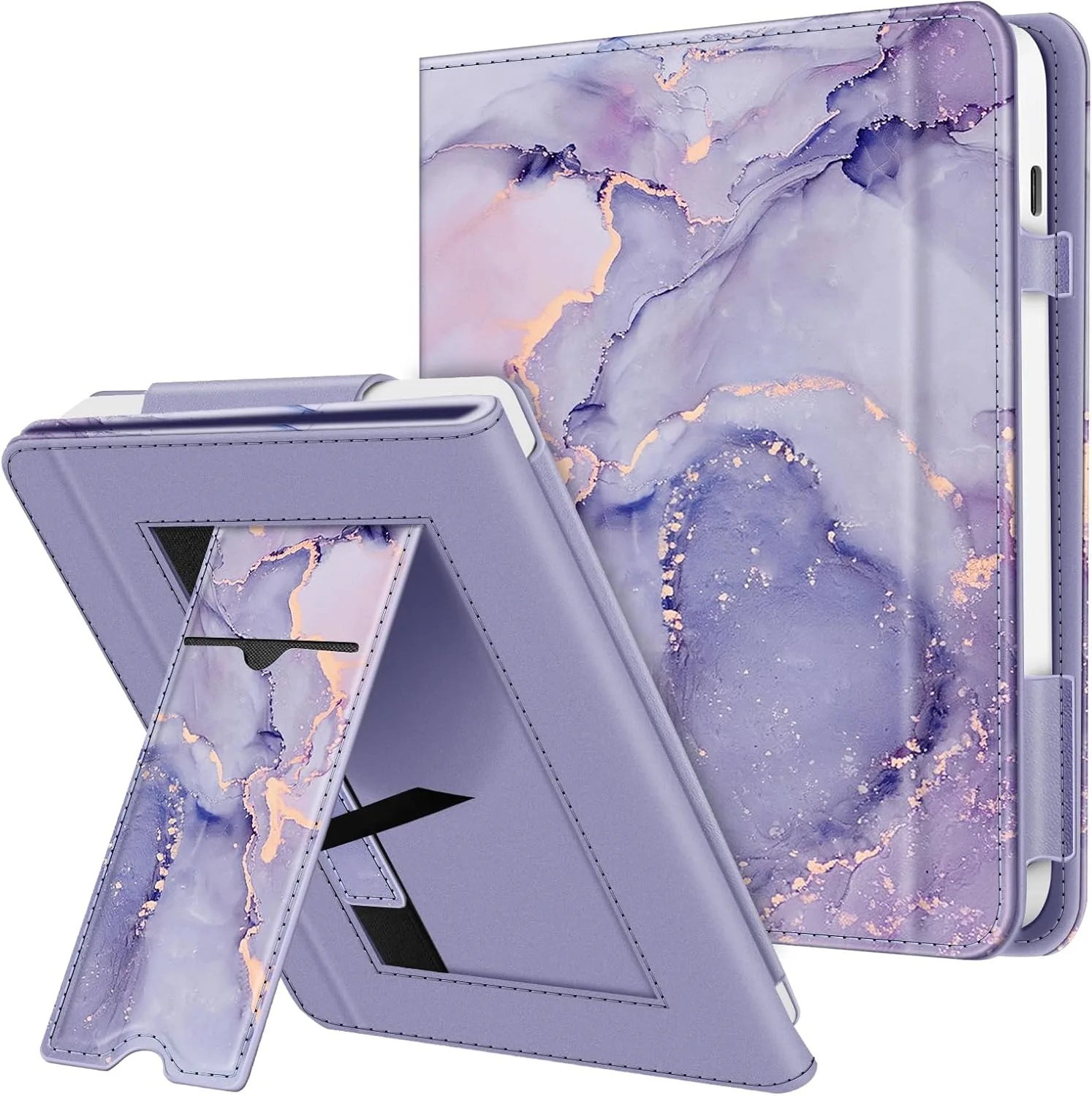 Fintie Stand Case for 7" Kobo Libra Colour/Kobo Libra 2, Purple Marble
