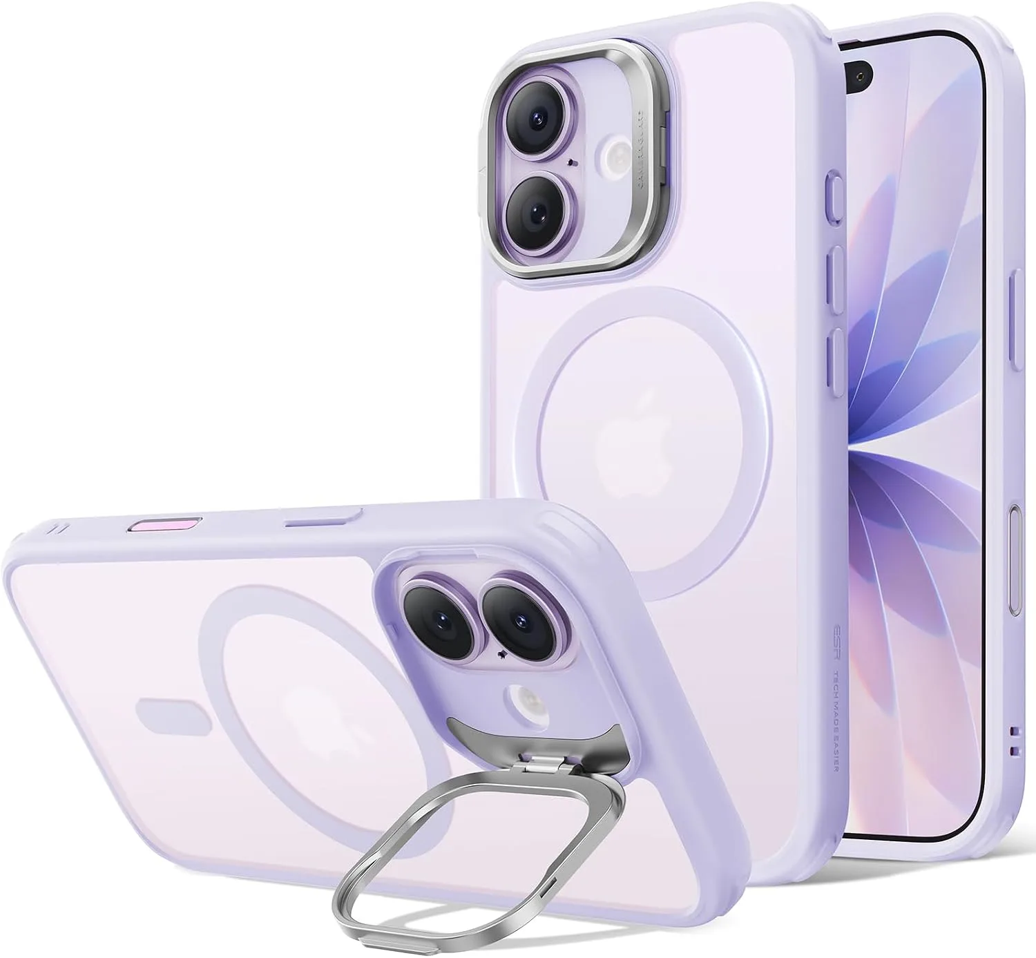 ESR Classic Hybrid for iPhone 17 Case with Flex Stand, Frosted Light Purple