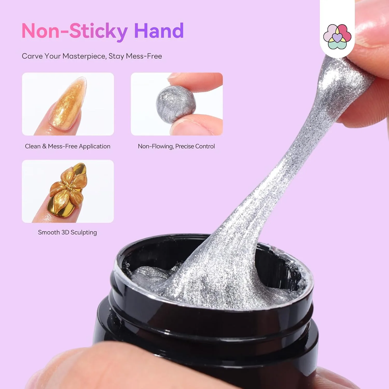 SAVILAND 3D Sculpture Gel Set, No-Wipe Non-Sticky Builder Nail Gel