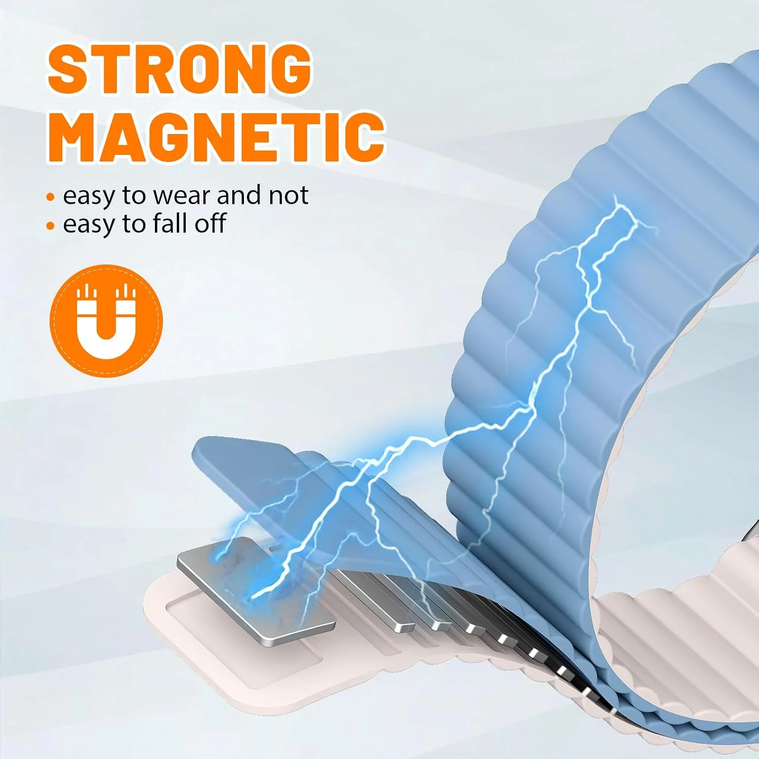 Magnetic Sport Bands for Apple Watch Band 40mm 38mm 41mm 42mm 44mm 45mm 46mm iWatch bands for Women Men,Silicone Loop Strap Wristband for Apple Watch Series 12 11 10 9 8 7 6 5 4 3 SE 3/2nd Ultra 49mm