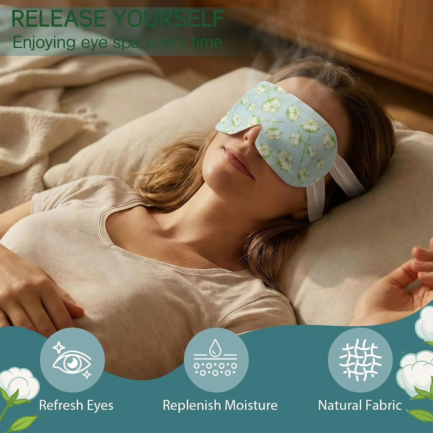 100 Pcs Steam Eye Masks for Dry Eyes Bulk Unscented Self Heated