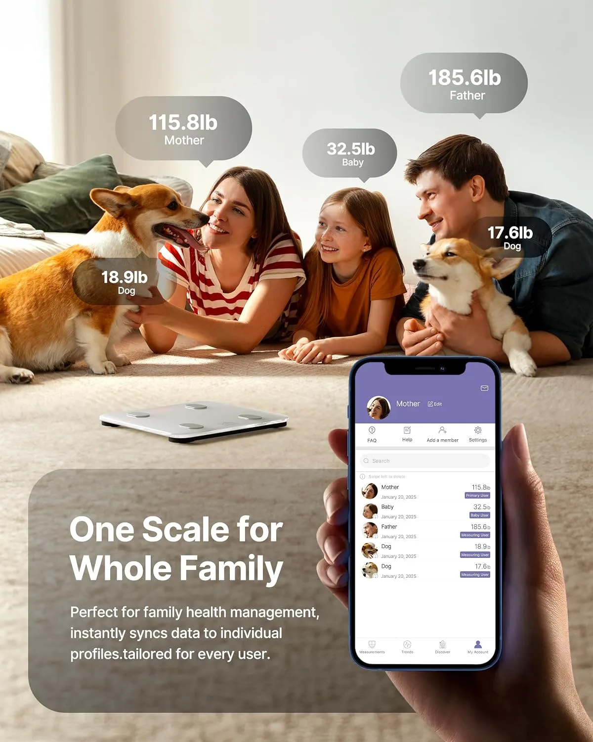 FITINDEX Smart Scale for Body Weight, BMI & Body Fat, 13 Metrics, Bluetooth