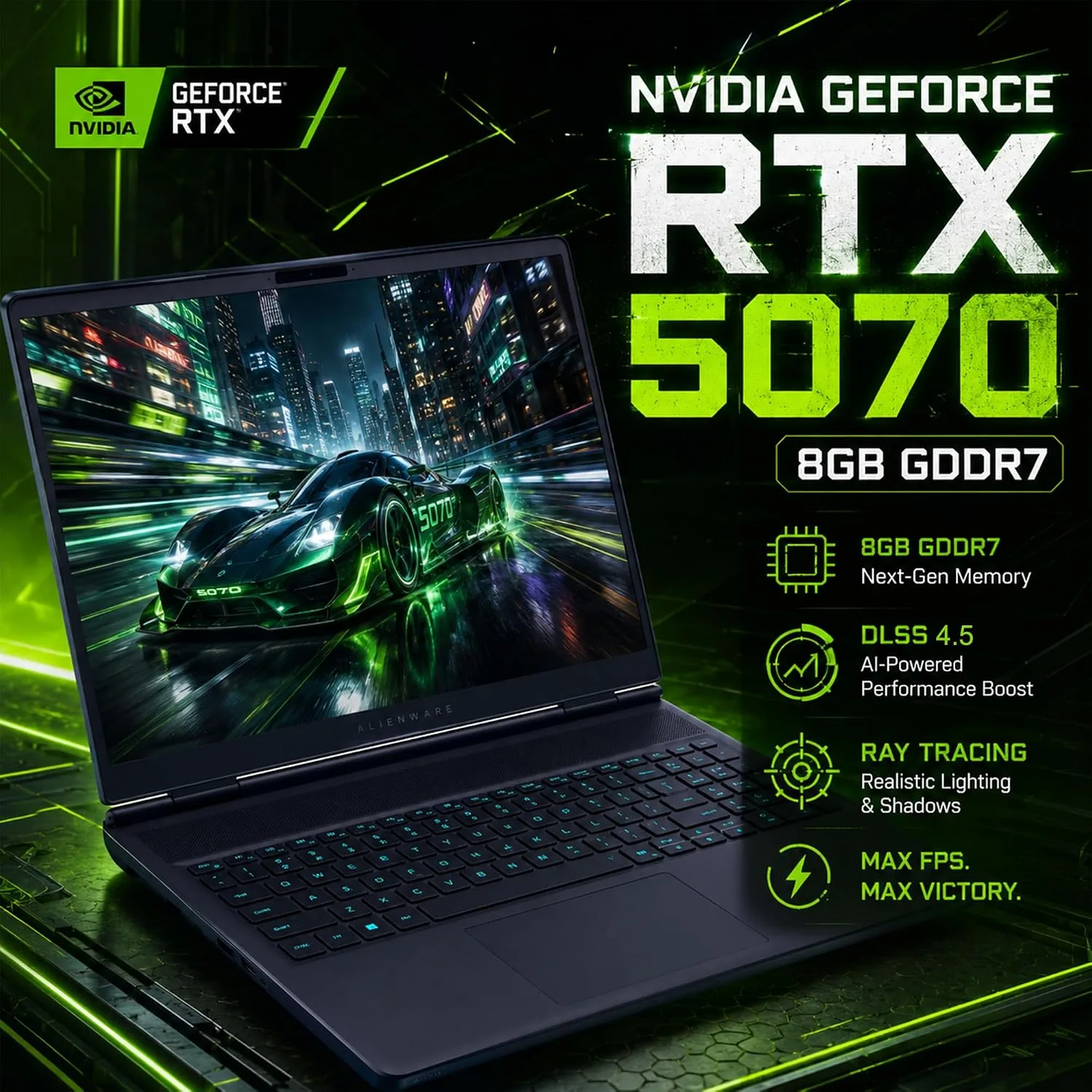 Dell Alienware 16X Aurora AI Gaming Laptop 16" WQXGA 240Hz (100% DCI-P3) Intel 24-core Ultra 9 275HX 16GB RAM 1TB SSD GeForce RTX 5070 8GB (Up to 798 AI Tops) Backlit Wi-Fi 7 Thunderbolt Win11 Pro