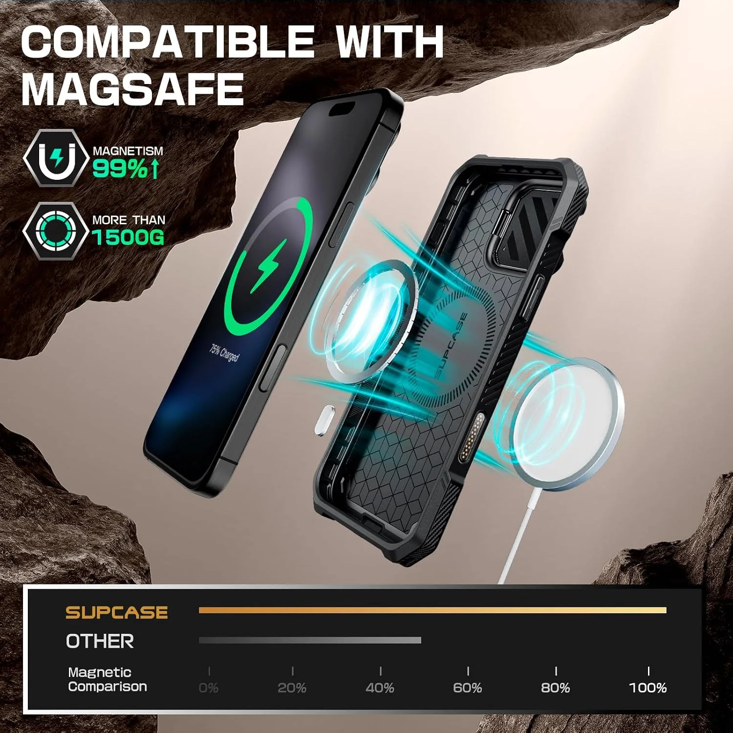 SUPCASE for iPhone 16 Pro Max Case (6.9 inch) with Camera Cover Stand, Dark