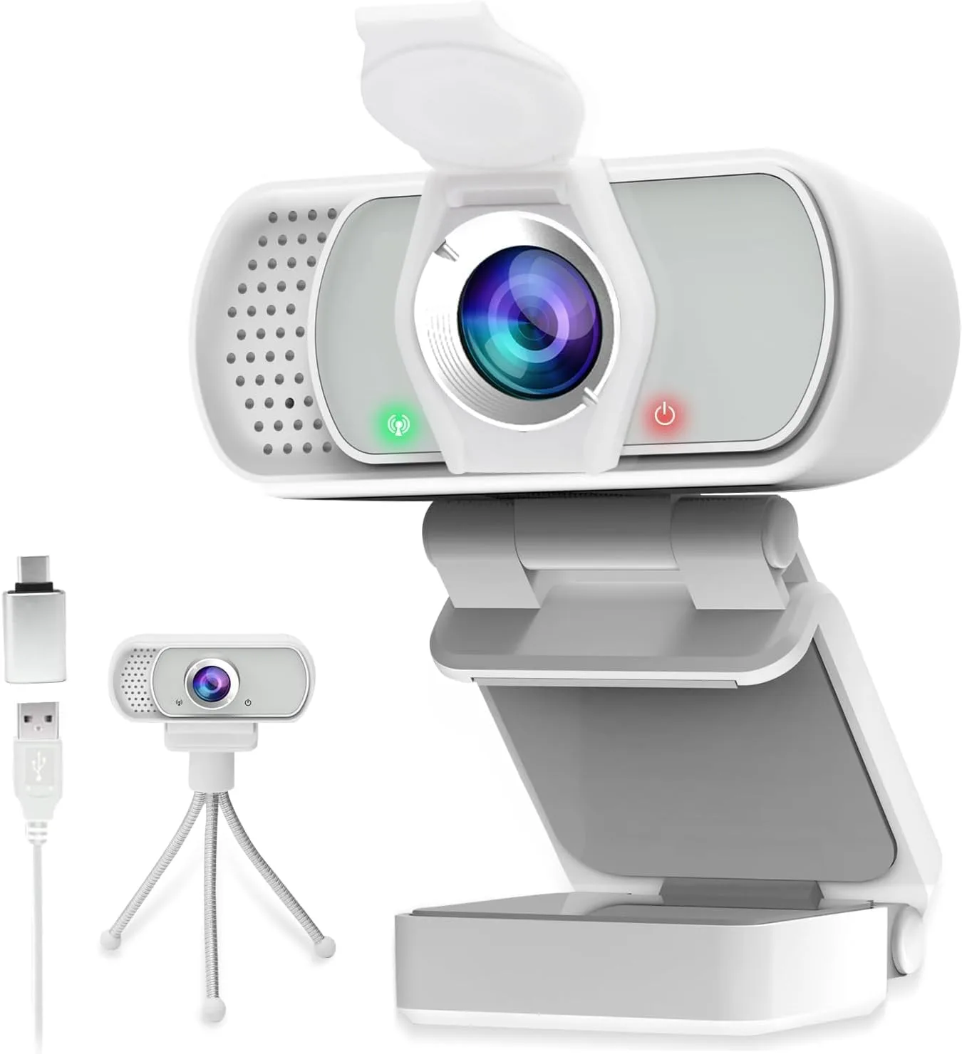 4K Webcam, HD Webcam 8MP- Laptop PC Desktop Computer Web Camera with Microphone, USB Webcams for Video Calling Recording Streaming Video Conference, Webcam with Mini Tripod,Privacy Shutter.