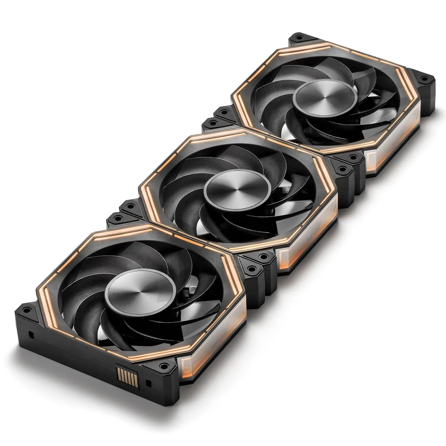 darkFlash INF34 120MM PC Case Fan, Daisy-Chain, up to 2000RPM Cooling, 4-Pin PWM, ARGB CPU Cooling Computer Fan, 3 Pack (Reversed, Black)