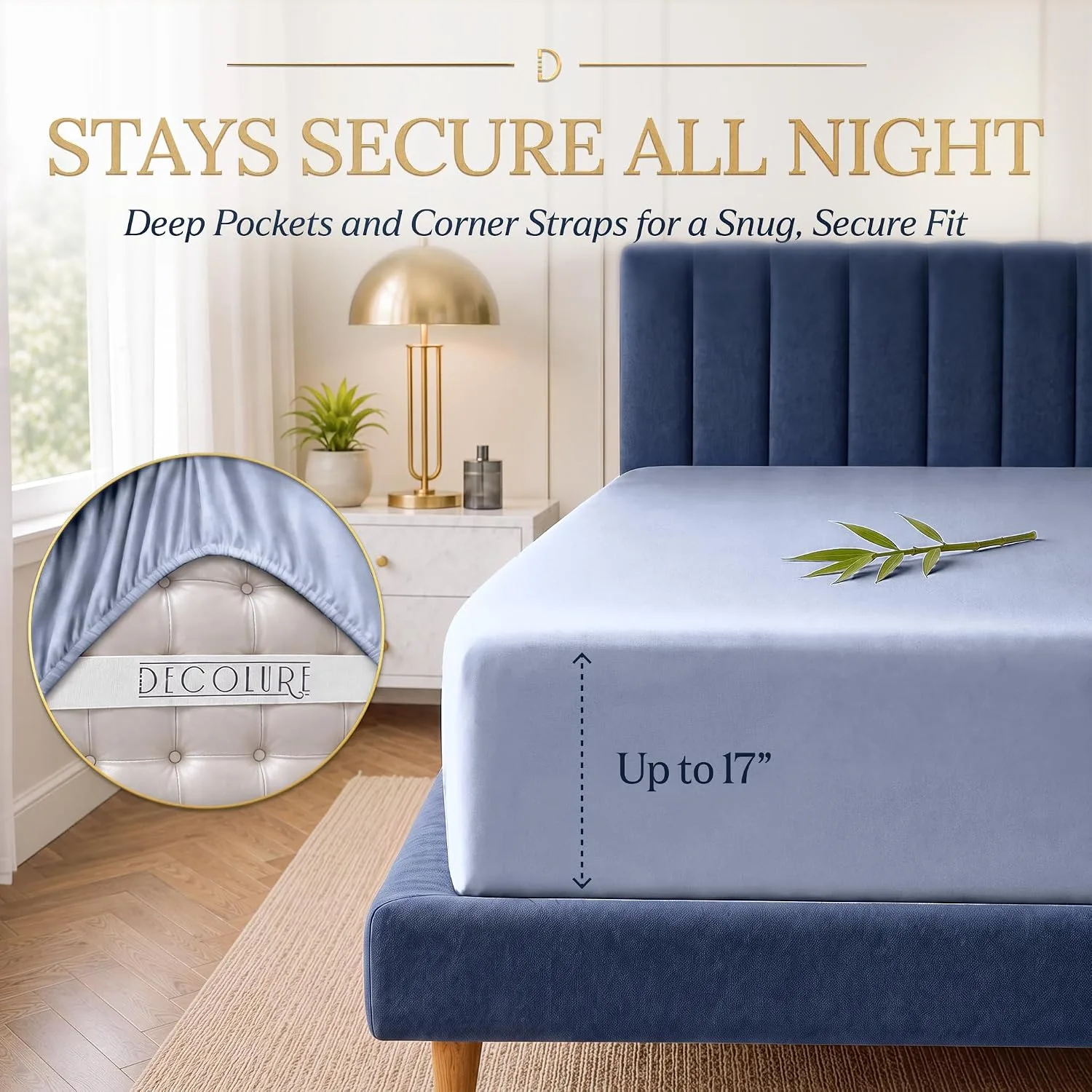 DECOLURE 100% Viscose from Bamboo Sheets Twin Size | 3 Pc Cooling Bed Set