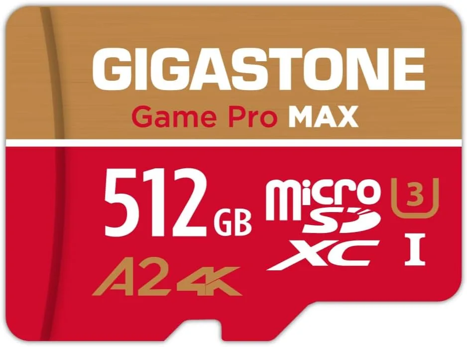 【for Switch 1 Only】 GIGASTONE 512GB Micro SD Card, 4K Game Pro MAX, A2 V30 Memory Card for Gaming Console, 4K UHD Video, Up to 170/140 MB/s, UHS-I U3 C10 with Adapter【5-Yrs Free Data Recovery】