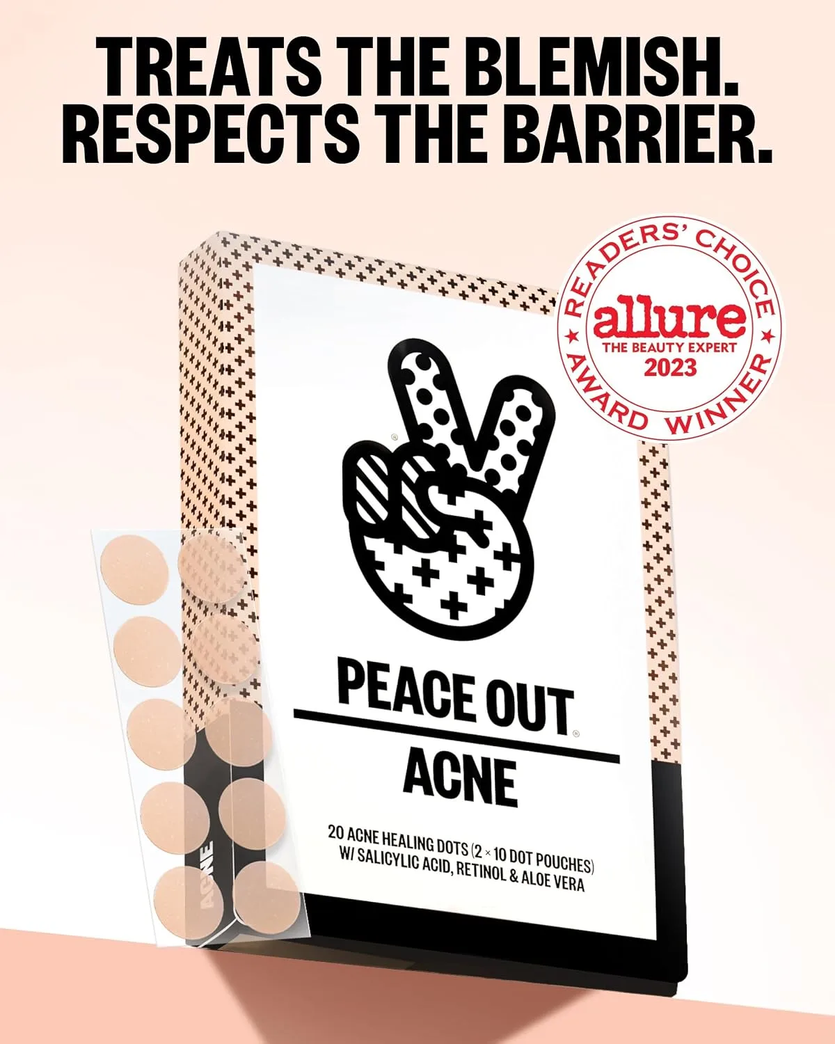PEACE OUT Acne Healing Dots Hydrocolloid Pimple Patches (60 count)