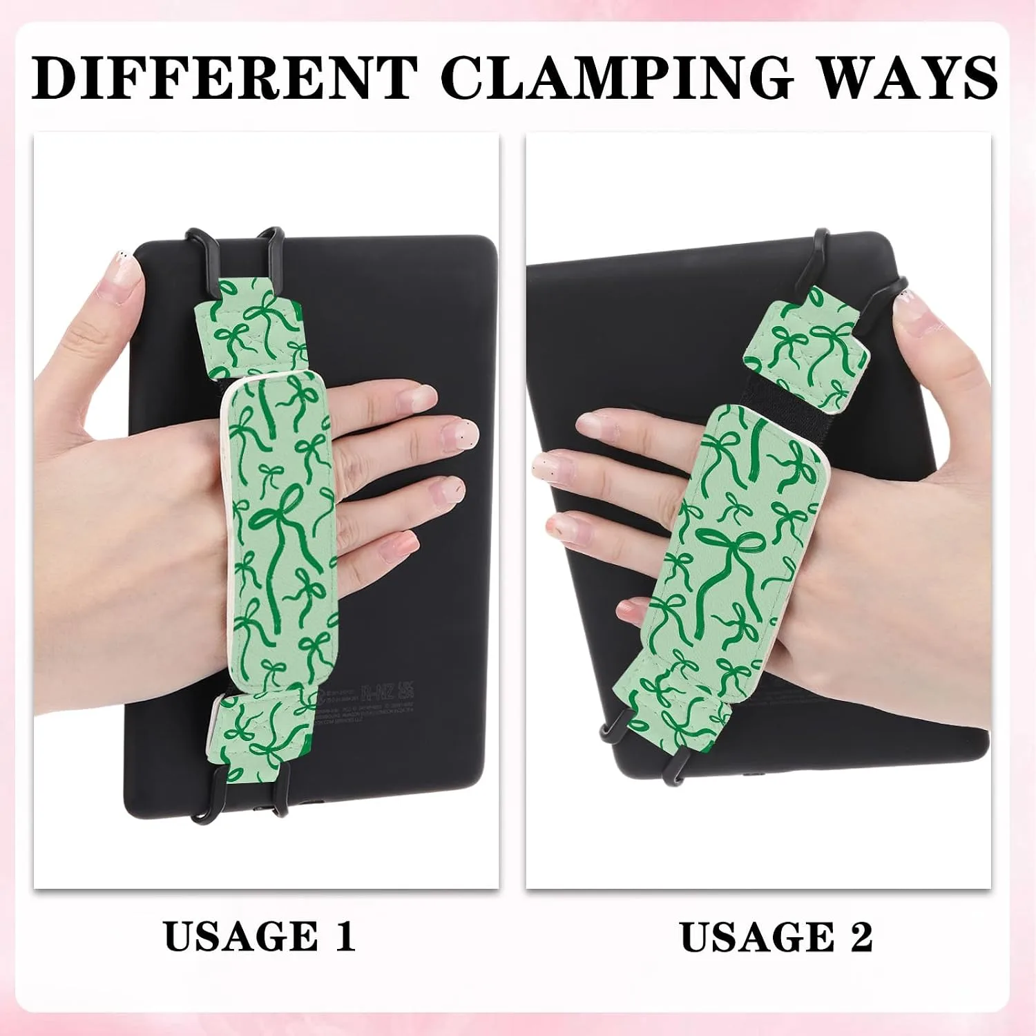 Hand Strap for Kindle, Green Bow Finger Grip
