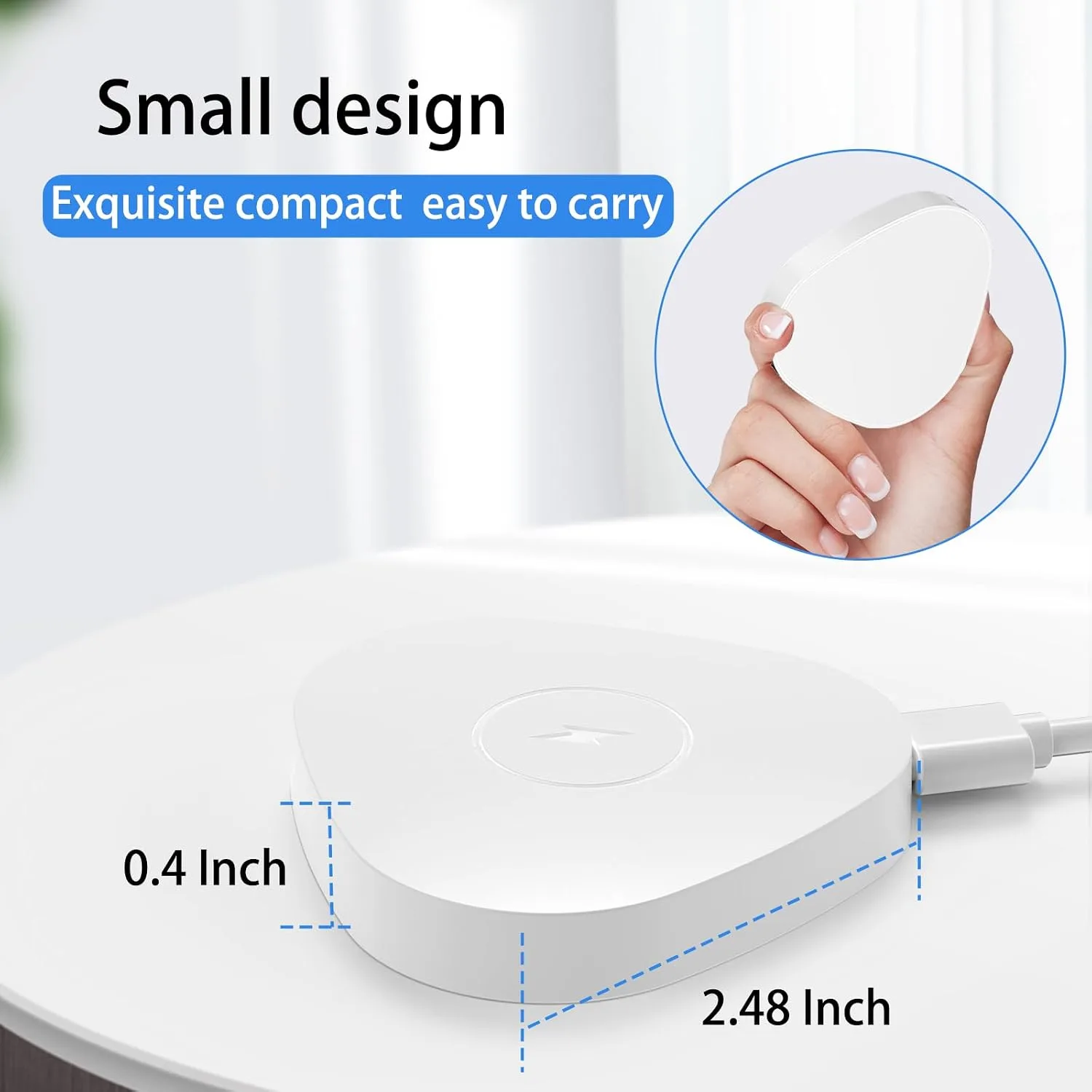 Wireless Charger Compatible with Sonos Roam Gen 2nd/1st, Magnetic Charging Base, Power up Charging Dock for Portable Bluetooth Speaker for Sonos Roam SL(White)