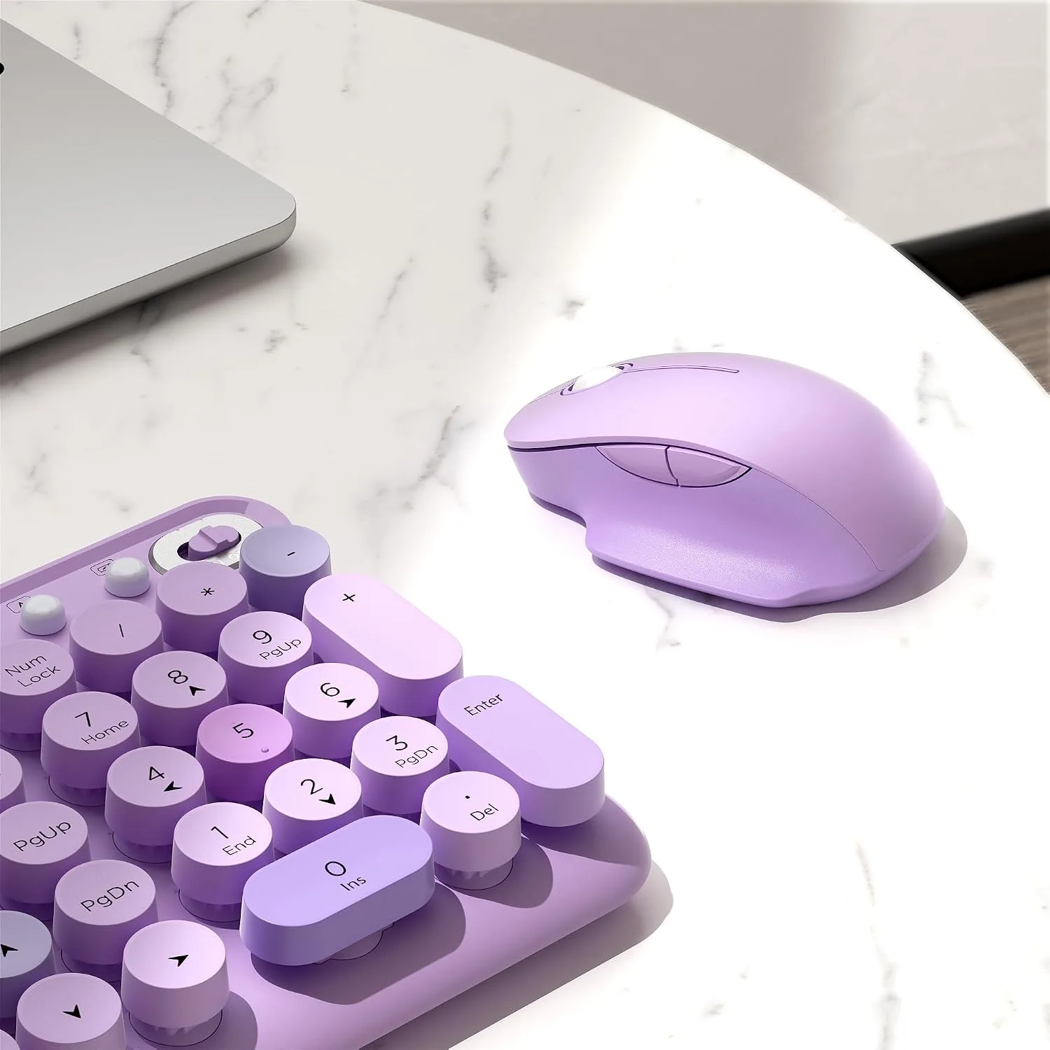Colorful Wireless Keyboard and Mouse Combo (Purple Colorful)