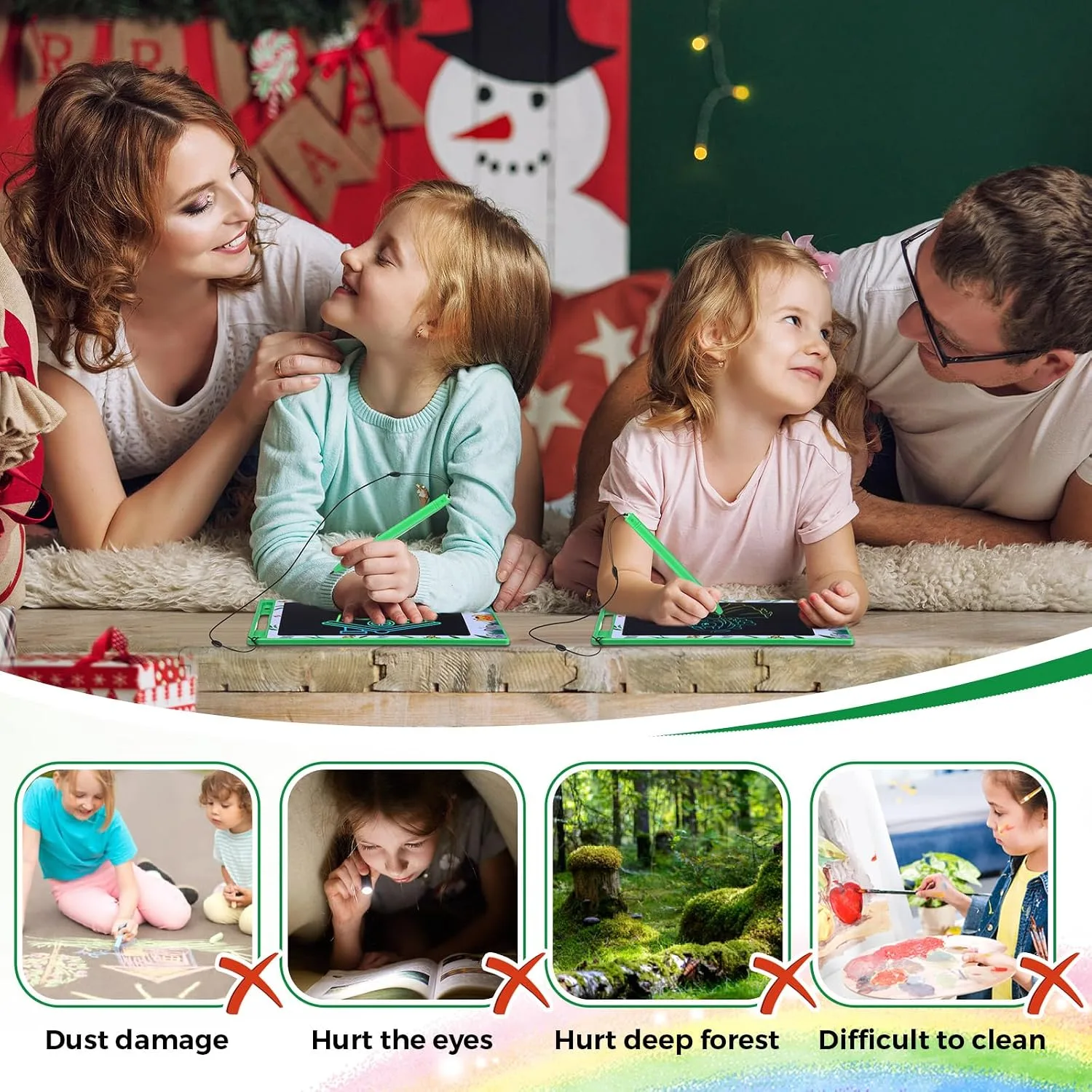 Zhehao 20 Pack 8.5 Inch LCD Writing Tablet Drawing Board,Green,Stylish