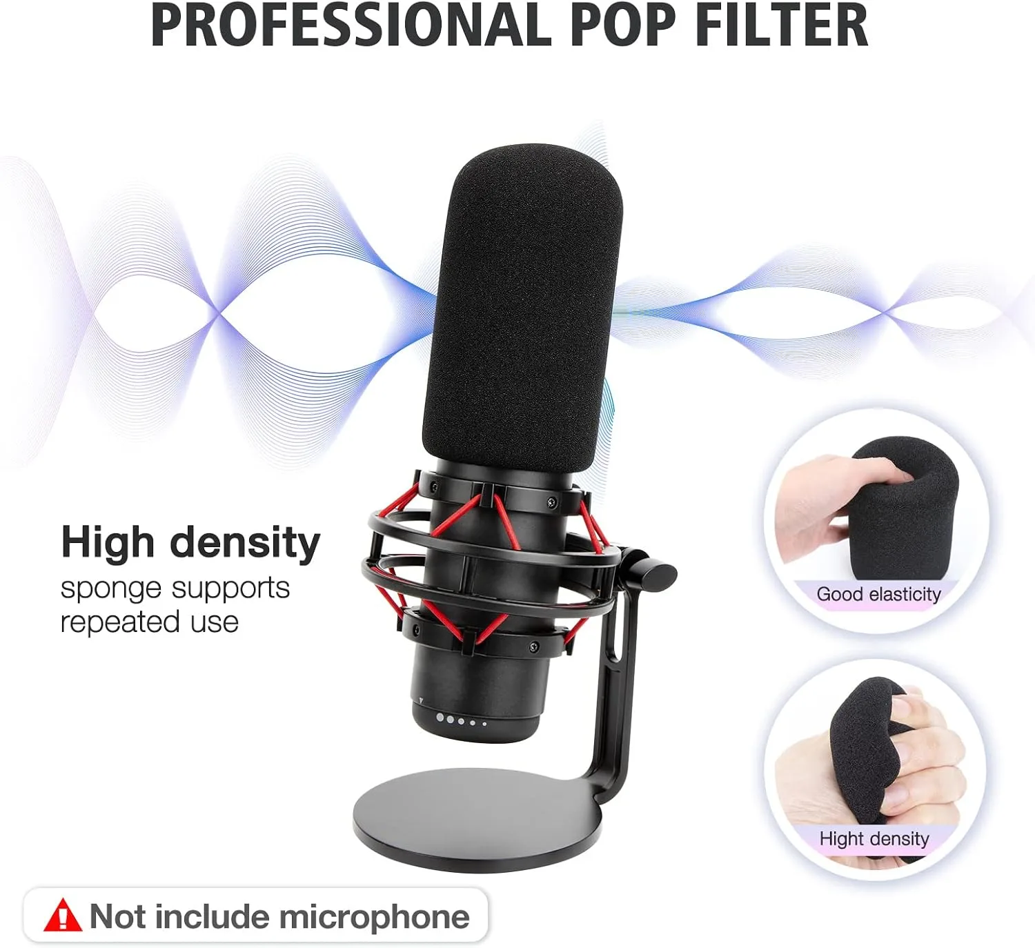 For HyperX QuadCast S White Boom Arm - White Mic Arm Compatible with Hyper x QuadCast, Microphone Boom Arm with Pop Filter, Improve Sound Quality, Mic Boom Arm for Hyperx QuadCast by SUNMON