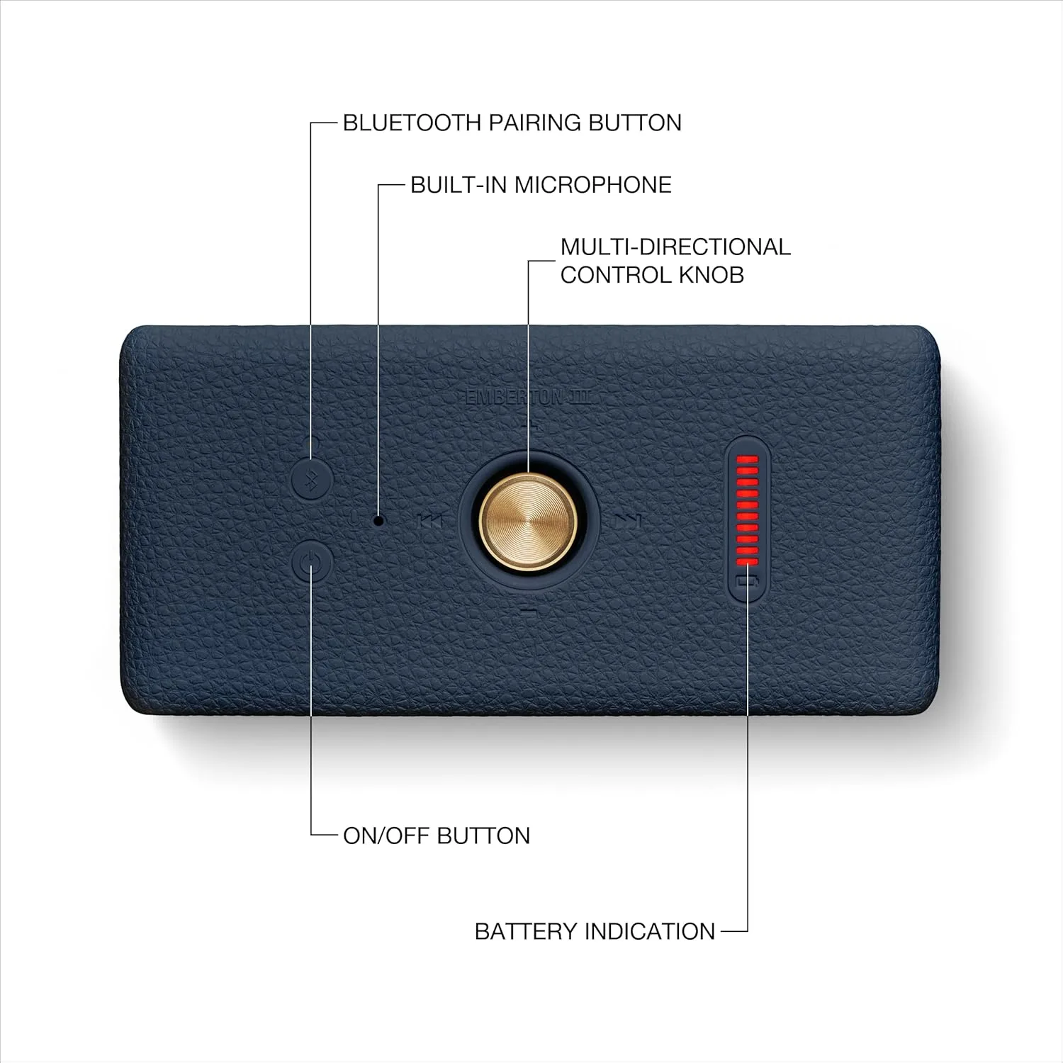 Marshall Emberton III Portable Bluetooth Waterproof Speaker - Midnight Blue