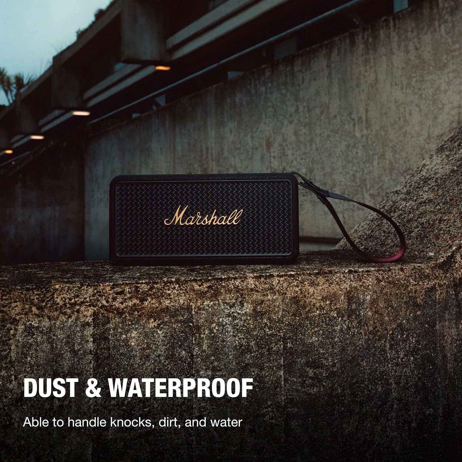 Marshall Middleton II Portable Bluetooth Waterproof Speaker - Black & Brass