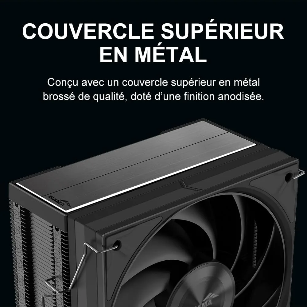 SAMA A40 Compact Tower CPU Air Cooler, Φ6mm*4 Heat Pipes, 240W TDP, Black