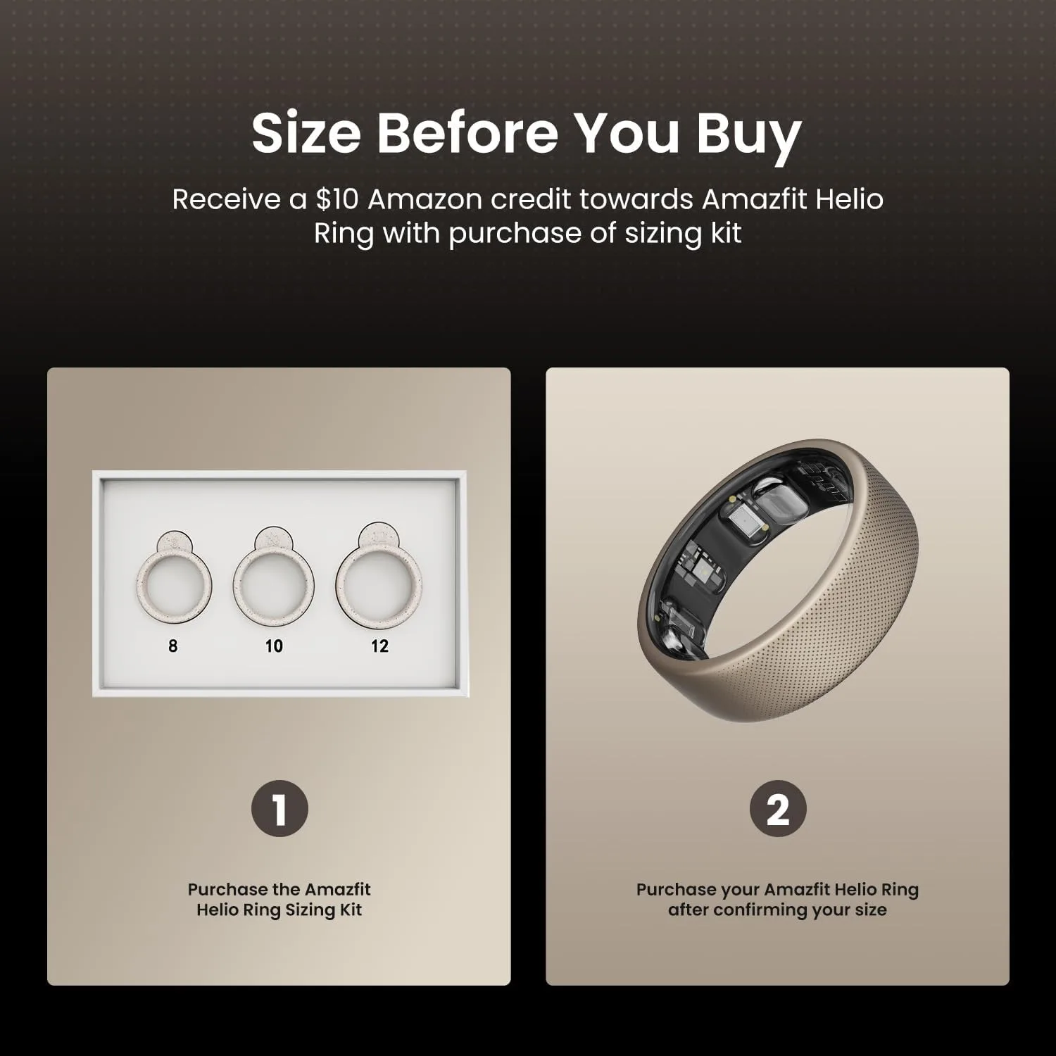 Amazfit Helio Ring Sizing Kit, Size Before You Buy, Get Credit for Purchase