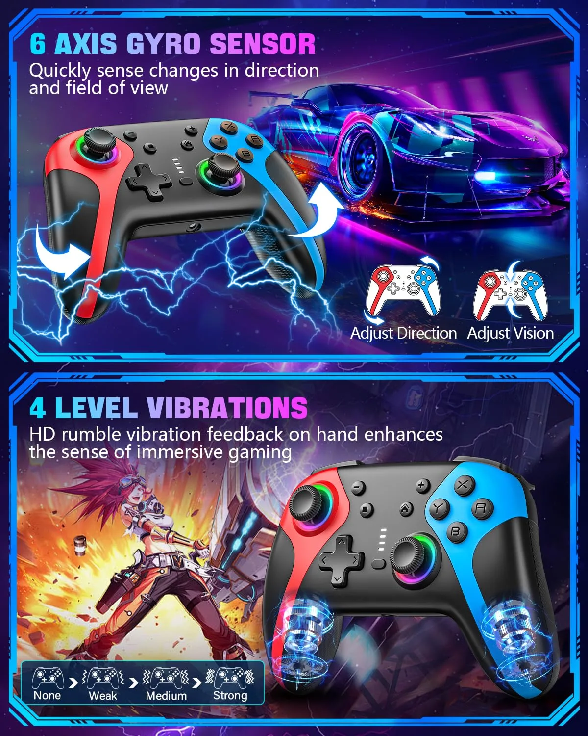 GaloDrmy Wireless Switch Controllers for Nintendo Switch/OLED/Lite/Switch 2
