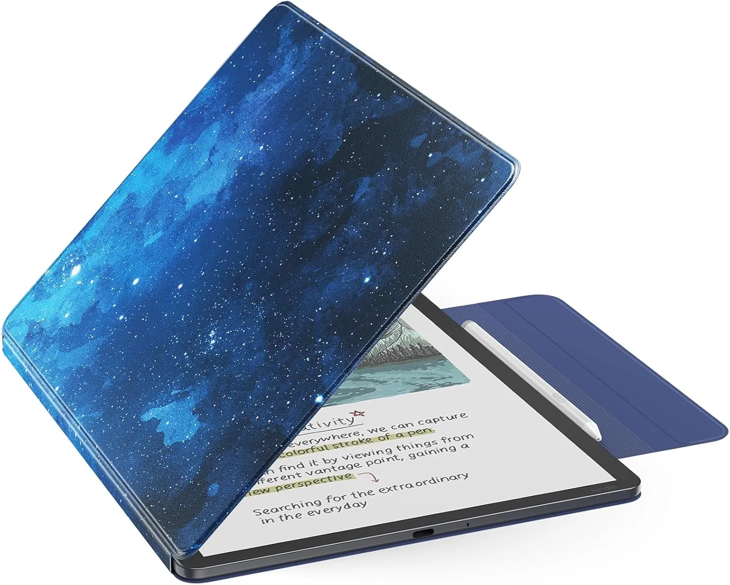 MoKo Magnetic Case for 11" Kindle Scribe 3rd & Colorsoft 1st,Blue Sky