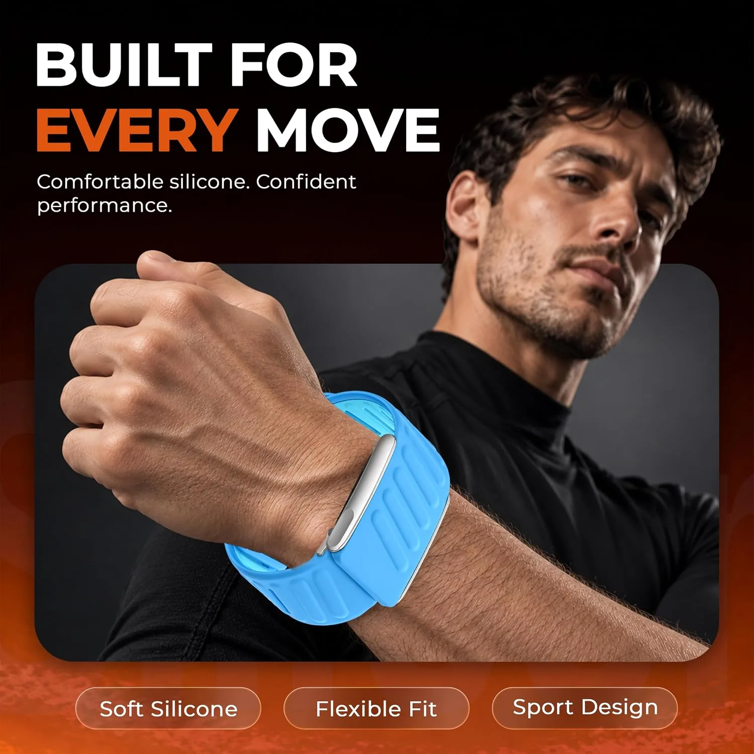 DADO Silicone Sport Replacement Band Compatible with WHOOP 5.0, One, Peak, and Life Fitness Tracker – Breathable, Durable & Comfortable | Not for Whoop Gen 4