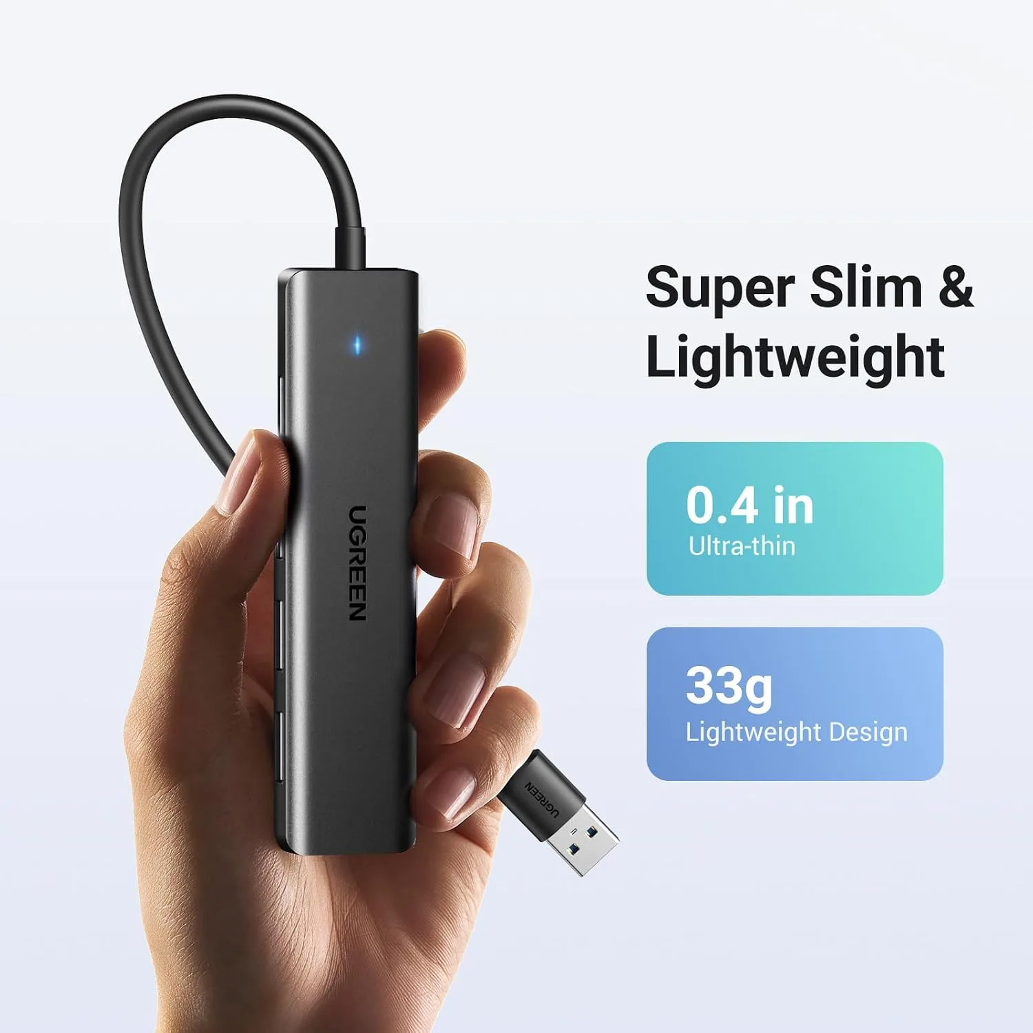 UGREEN USB 3.0 Hub, 4 Ports USB A Splitter Ultra-Slim USB Expander, 0.5 ft