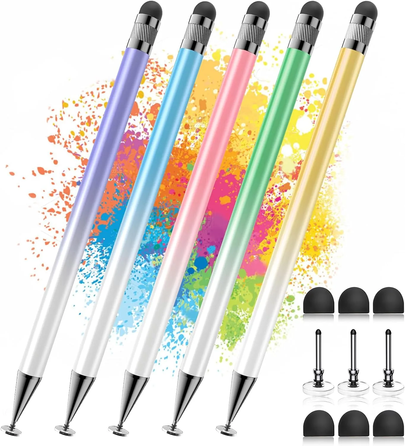 Bopomofo Stylus(5 Pcs),2-in-1 Stylus Pen for Touchscreen,Capacitive Stylus