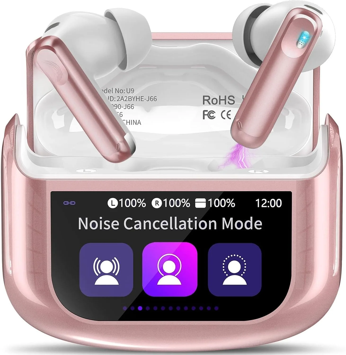 Active Noise Cancelling Ear Buds 48H Wireless Earbuds with Touch Screen