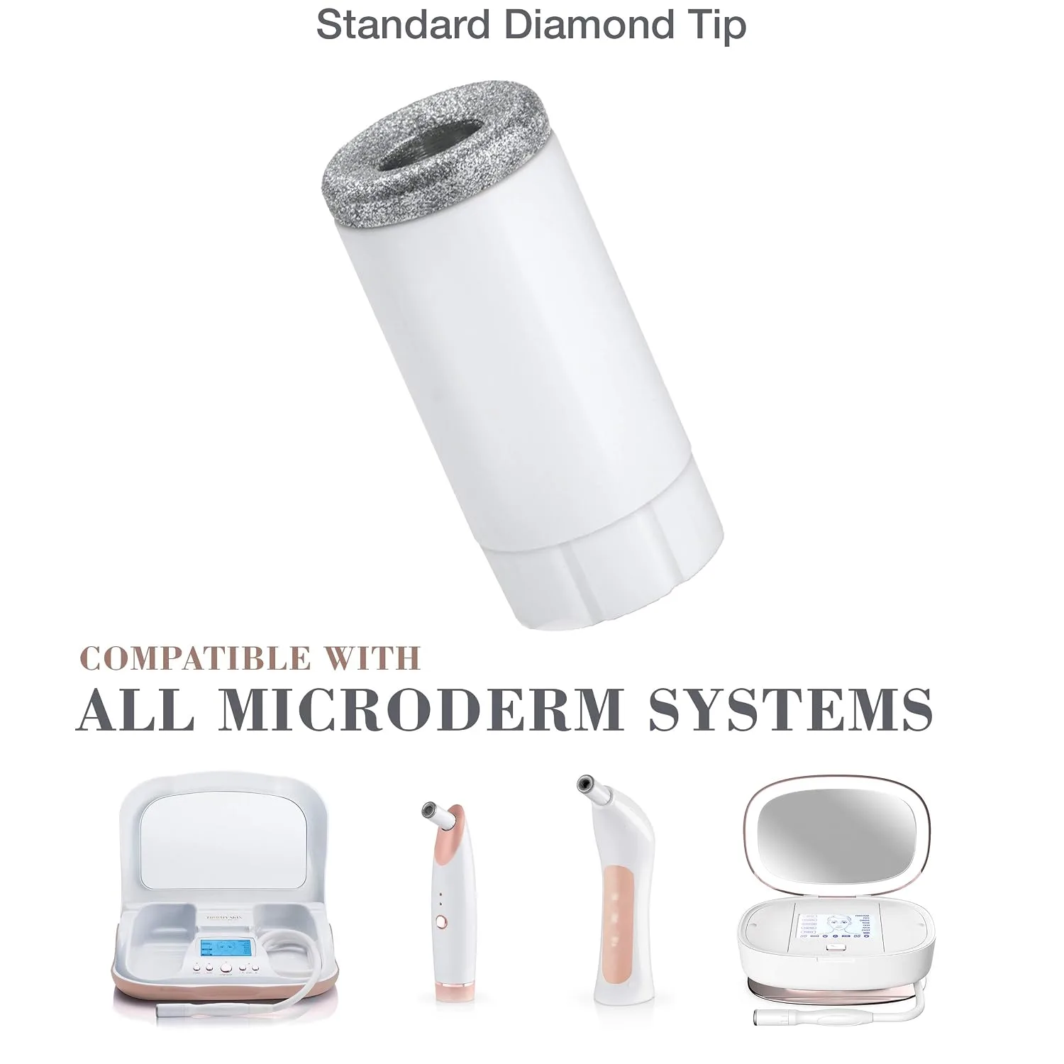 Trophy Skin Standard Diamond Tip - Compatible with Any Trophy Skin Microdermabrasion Machine - Professional-Quality Home Spa Kit Accessory - Rejuvenate and Exfoliate Skin with Real Diamonds