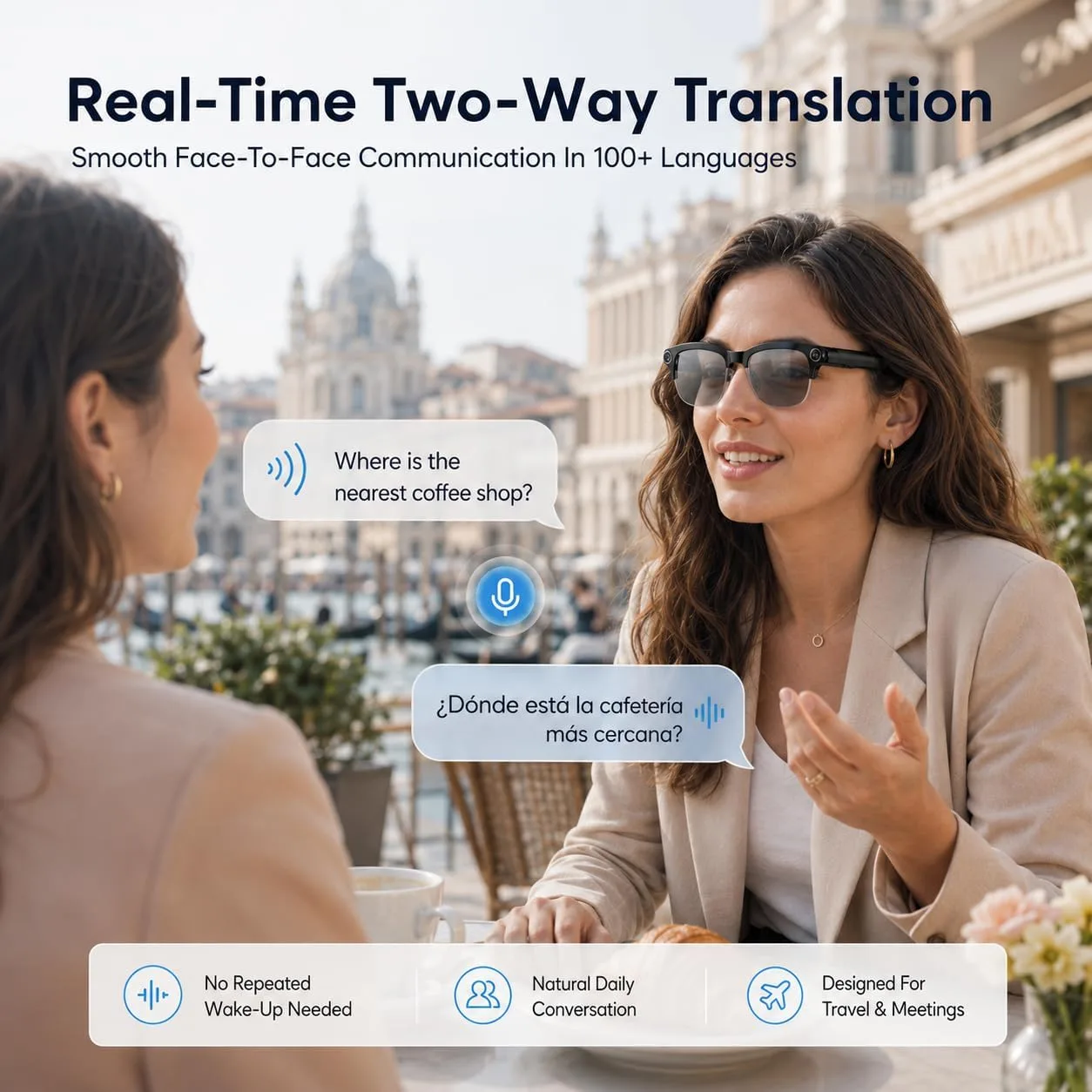 AI Smart Glasses with camera, 8MP HD Camera Glasses,Bluetooth Music & Calls