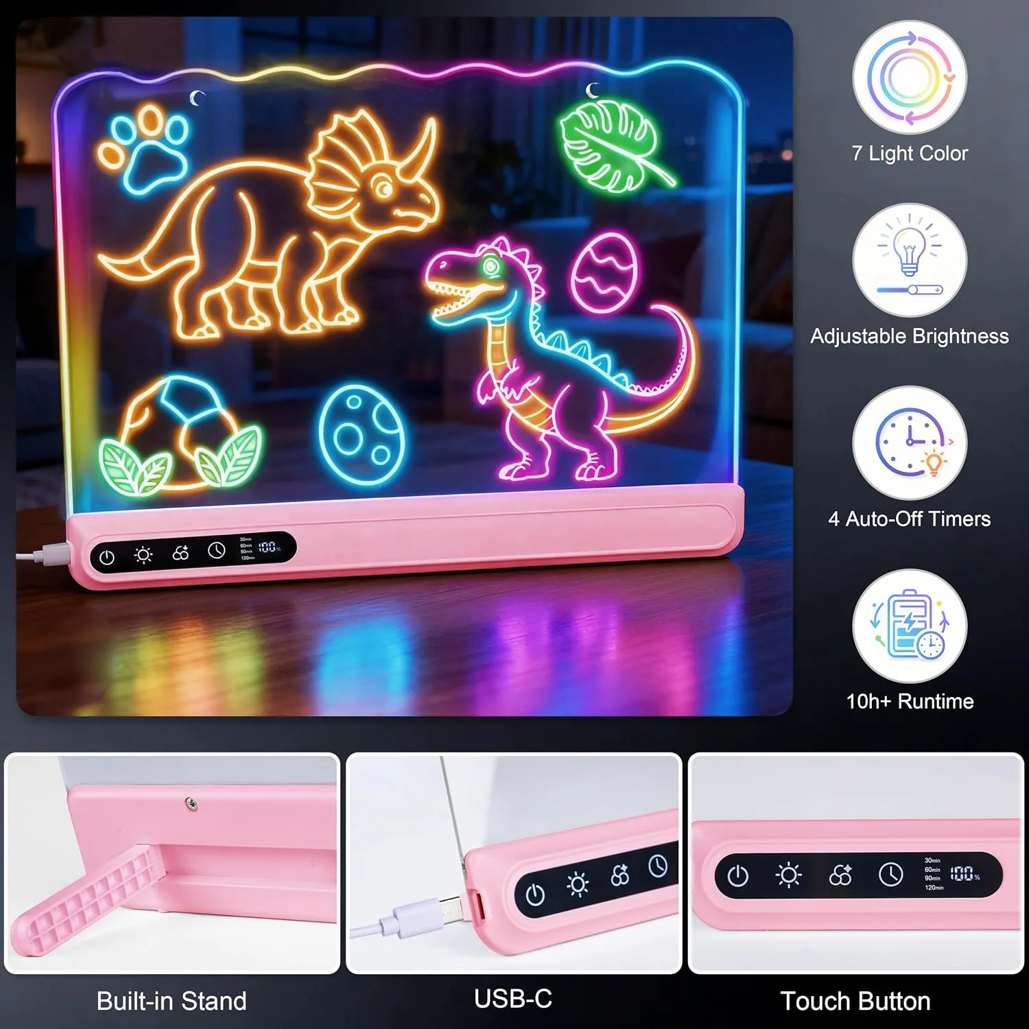 16" Led Light Up Drawing Board for Kids, Art Toy Gifts for Age 3-12